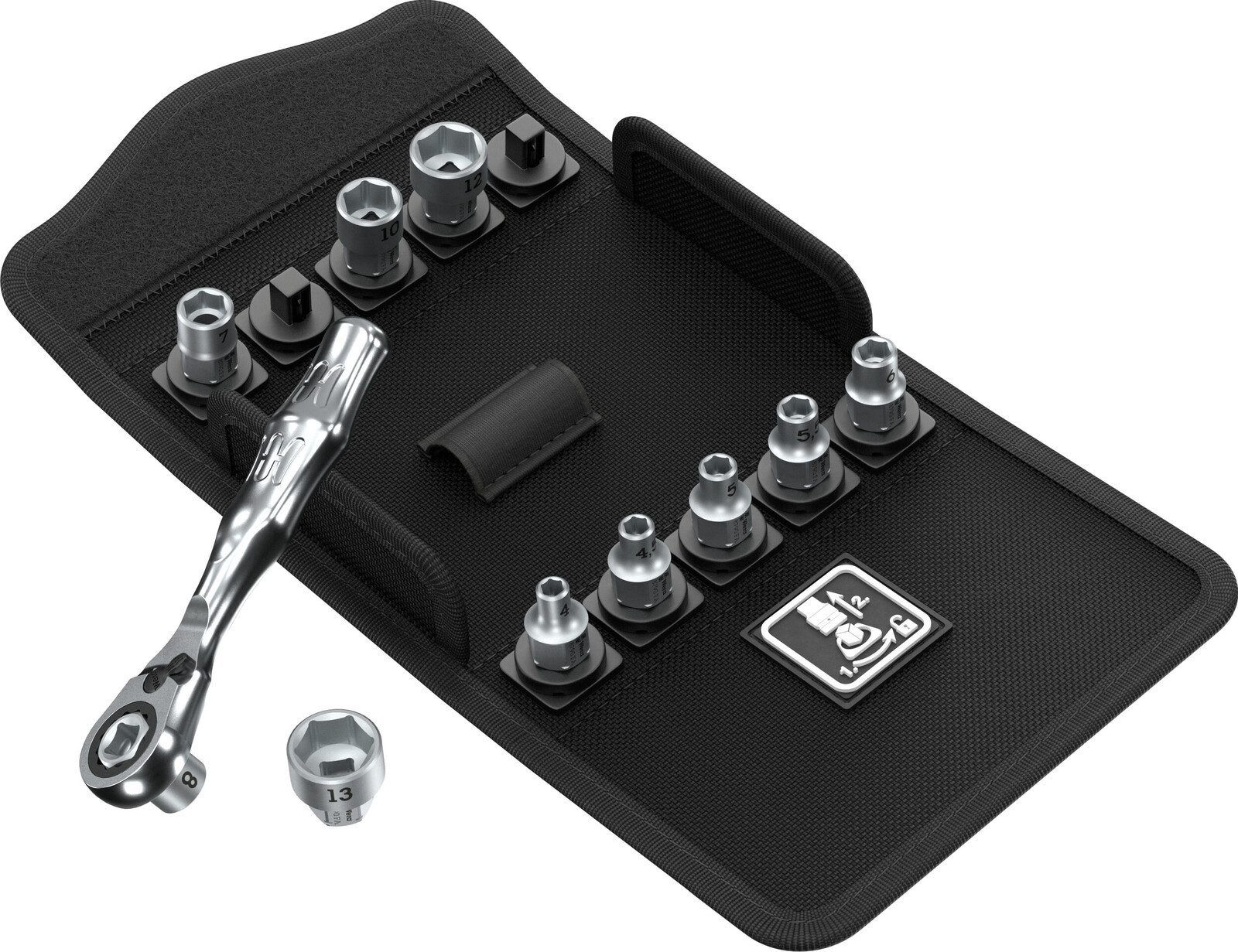 Ratsche Wera Kraftform Kompakt Zyklop Mini 2 Set 1 Knarre mit Steckschlüsselei