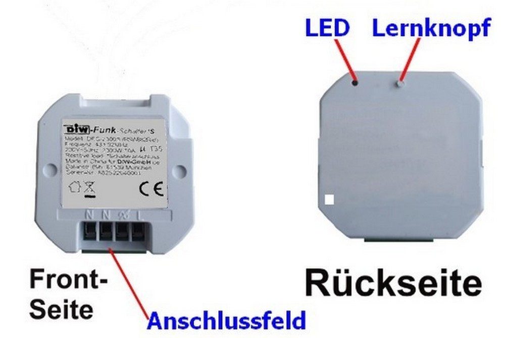 DIW-Funk Licht-Funksteuerung PW-551 EINBAUVERSION DES-2300+2x Timer-Funkwandsender DWS-10T, Funk, Timer
