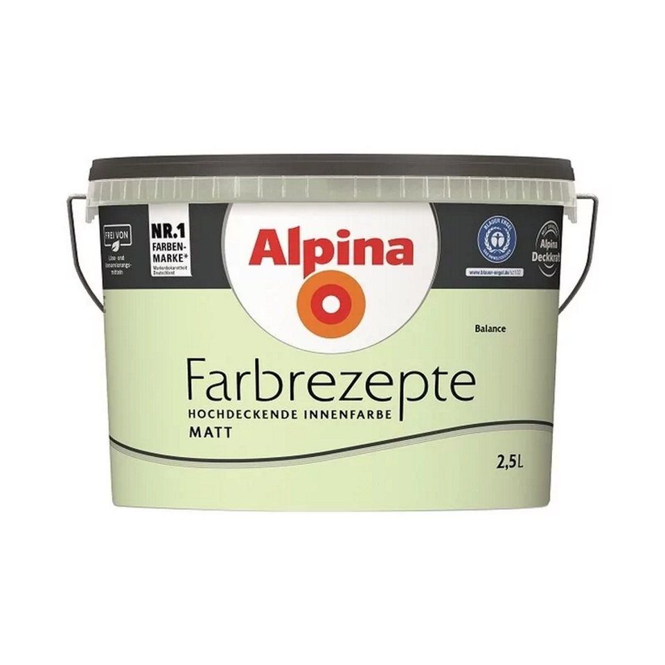 Alpina Wand- und Deckenfarbe Farbrezepte 2,5 Liter Balance Matt