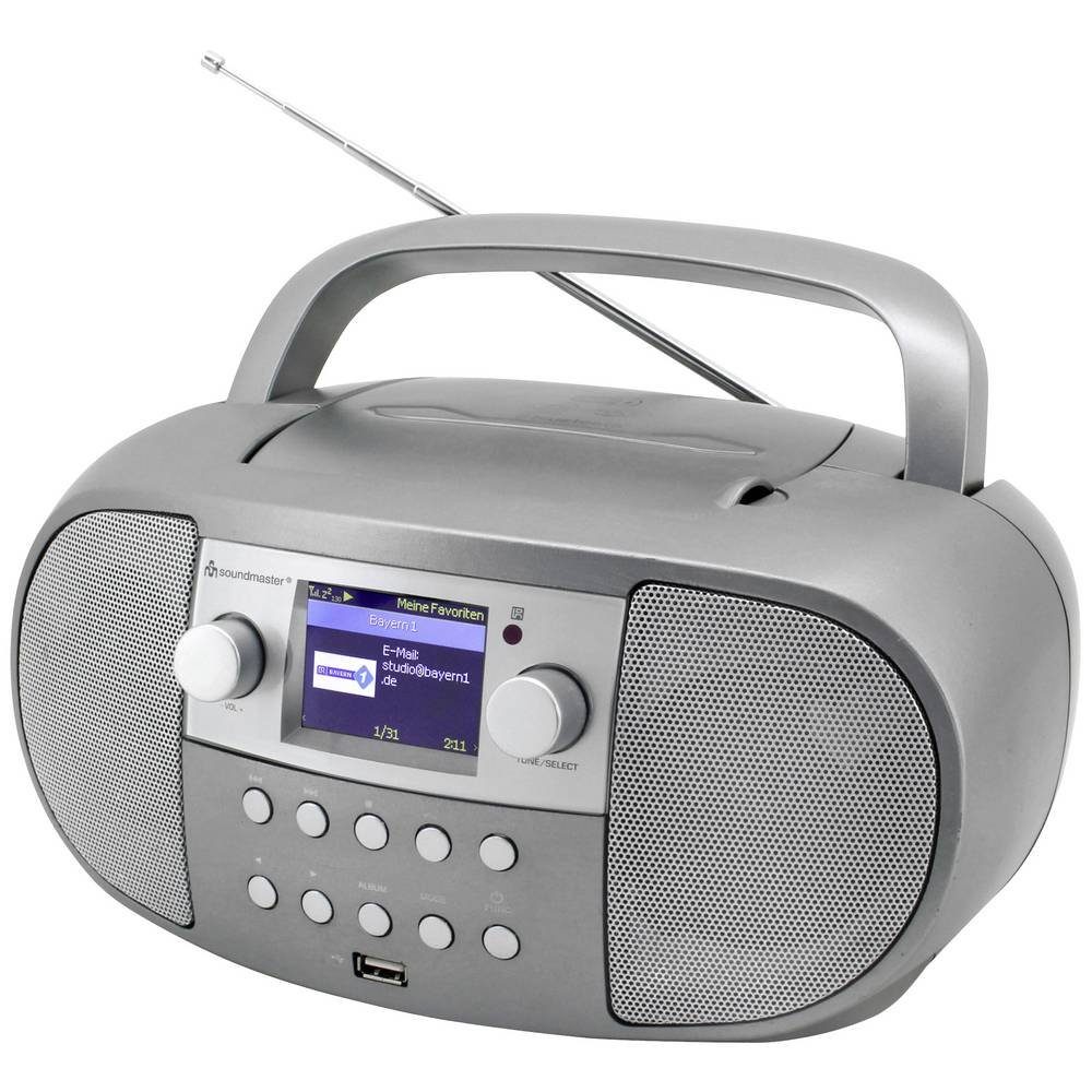 Soundmaster Boombox mit Internet-/DAB-/UKW-Radio/CD/USB und Radio (Inkl.  Lautsprecherbox, Weckfunktion, Inkl. Fernbedienung)