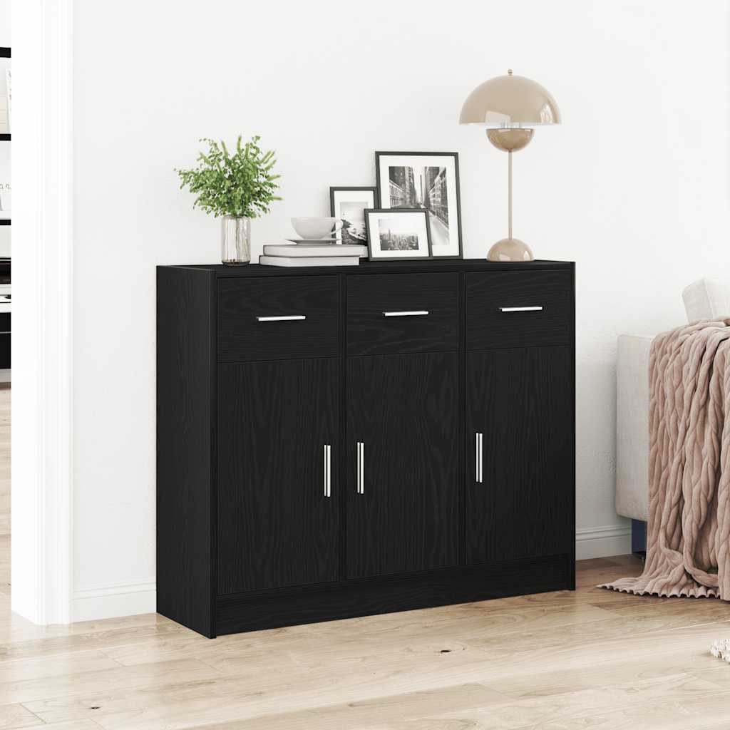 vidaXL Sideboard Sideboard Schwarze Eiche 91x28x75 cm Holzwerkstoff (1 St) – Bild 2 von 5