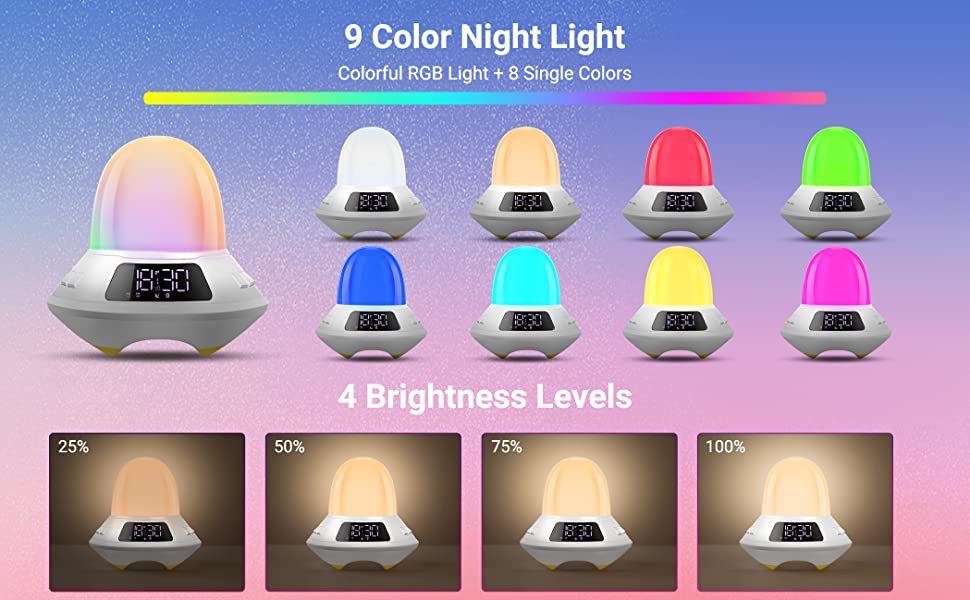 Farbwechsel, LED Diyarts Dimmbar, Wecker, fest Atmosphäre MP3-Player integriert, LED-Sternenhimmel, Digitaler & Stimmungslicht,