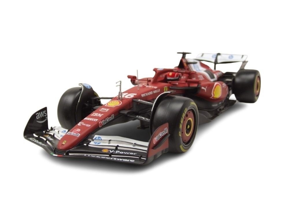Bburago Modellauto Ferrari SF25 #16 Formel 1 Australien GP 2025 rot Leclerc, Maßstab 1:18