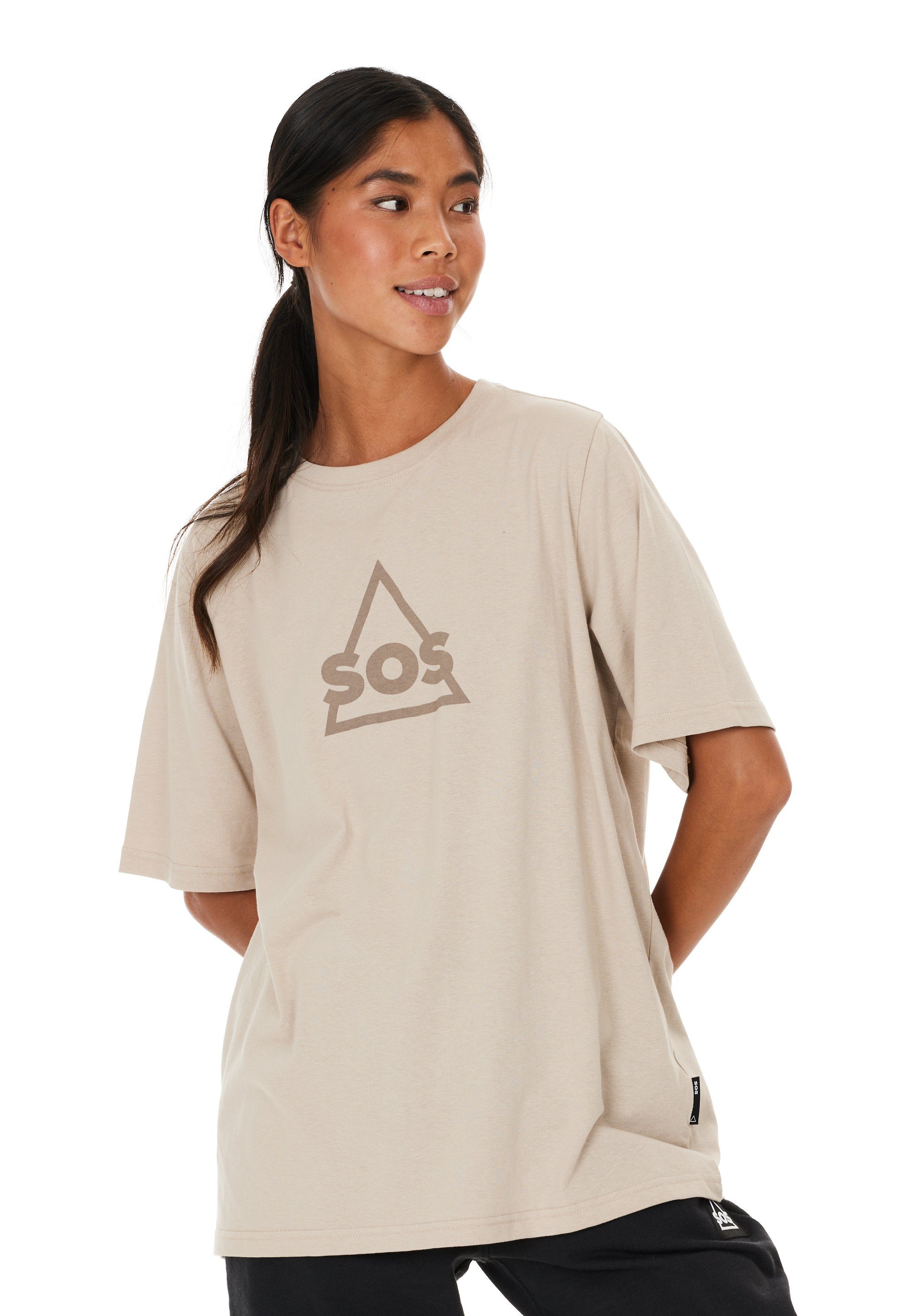 SOS Funktionsshirt Kvitfjell mit trendigem Markenlogo auf der Front taupe | Funktionsshirts