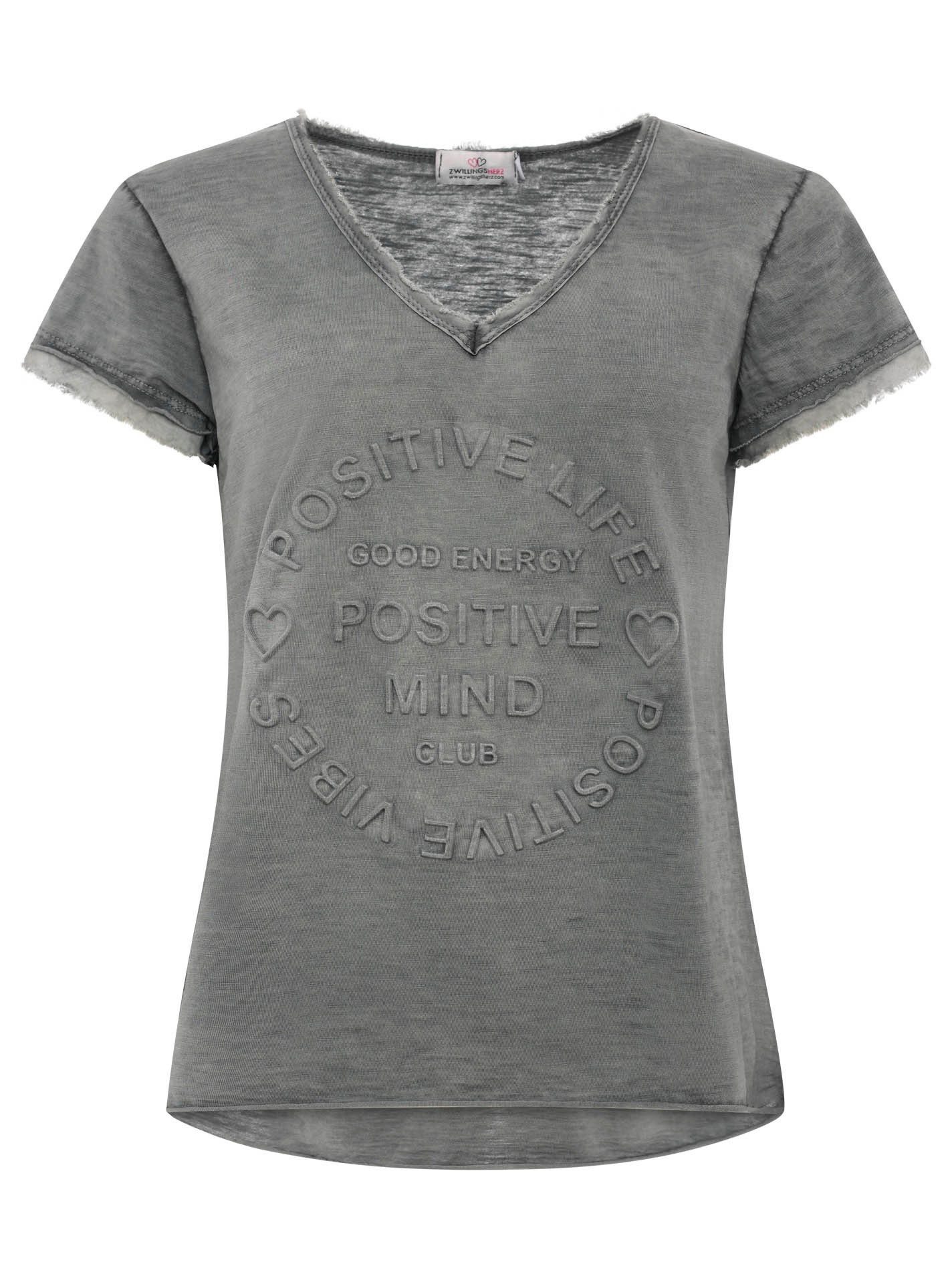 Zwillingsherz T-Shirt Damen T-Shirt Positive Mind günstig online kaufen