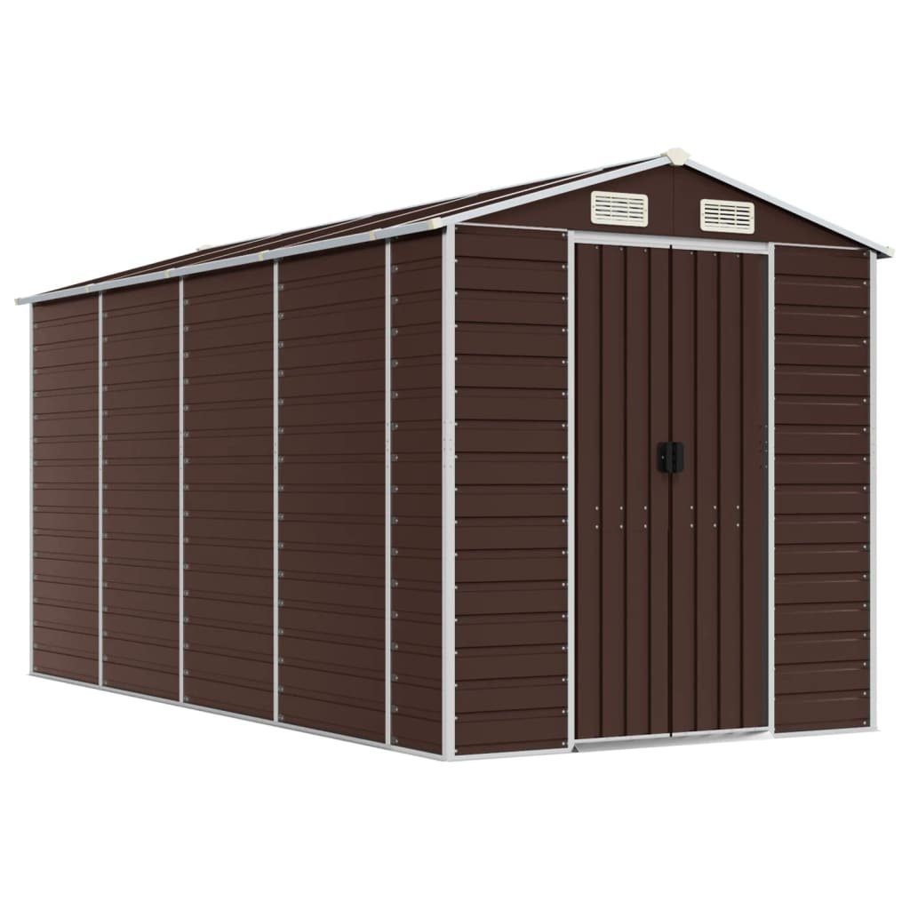 vidaXL Gartenhaus Gartenhaus Braun 191x385x198 cm Verzinkter Stahl