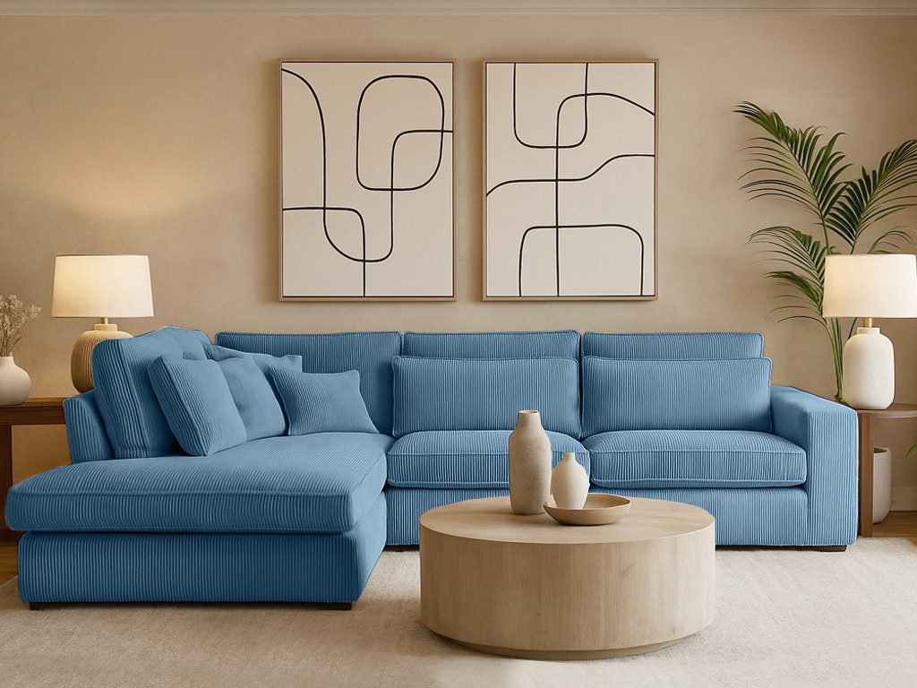 Beautysofa Ecksofa mit dekorativen Kissen PARMA, im modernes Design, klassische Polsterecke inklusive Wellenfedern