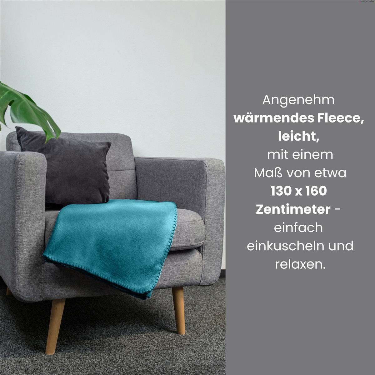Wohndecke Polar-Fleece, wometo, OEKO-TEX®, 2 Fleecedecken mit Kettel-Rand & Anti-Pilling – Bild 2 von 5