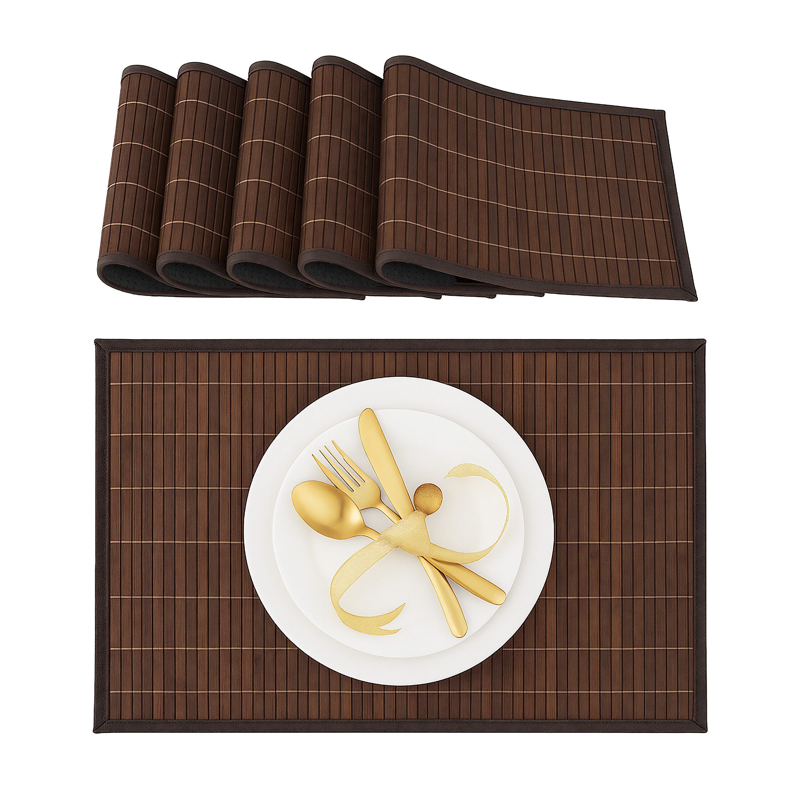 Platzset Tischset 6er Set Bambus