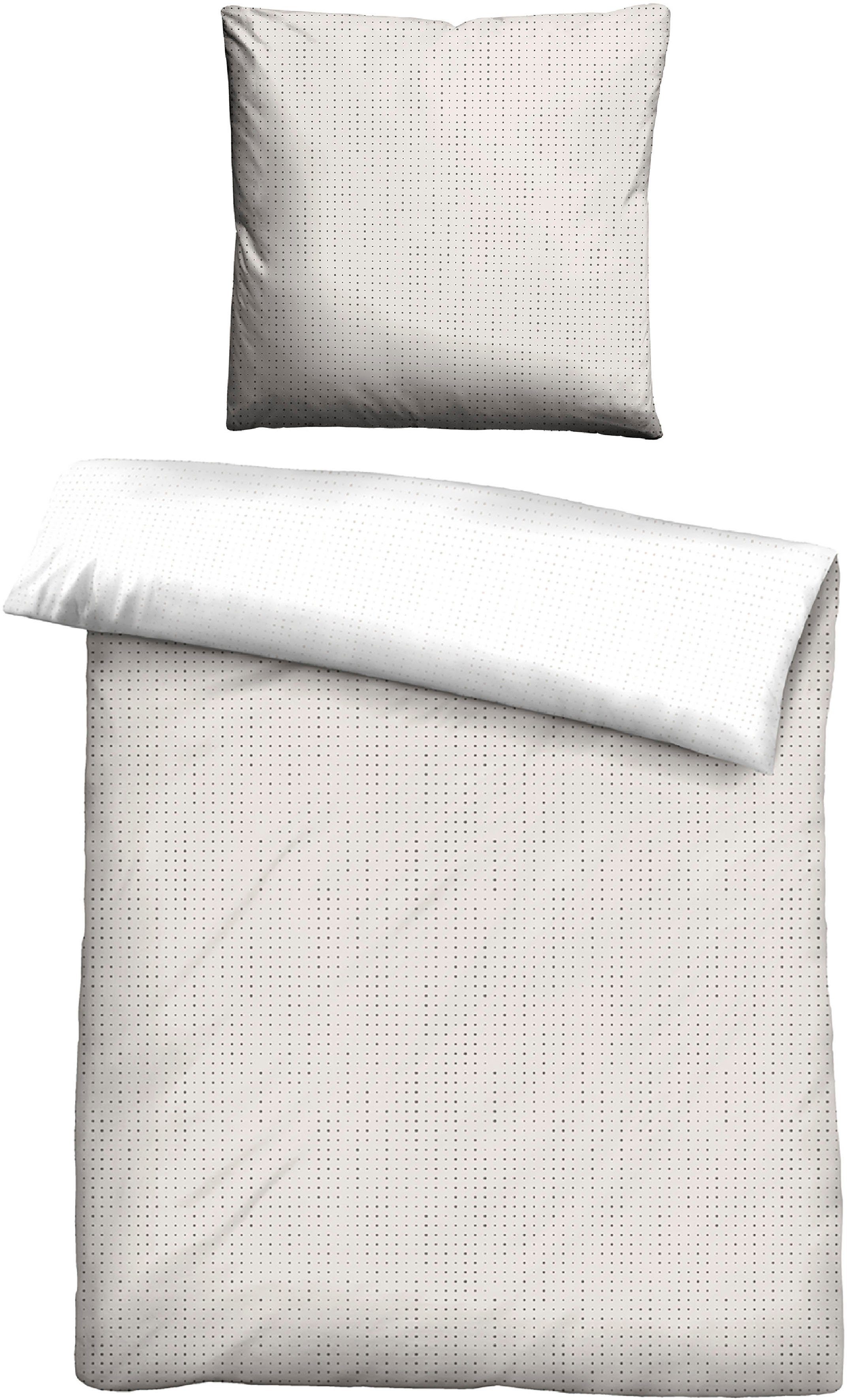 Biberna Wendebettwäsche Combinate in Gr. 135x200, 155x220 oder 200x200 cm, Mako-Satin, 2 teilig, Bettwäsche aus Baumwolle, zeitlose Bettwäsche mit Wendeoptik