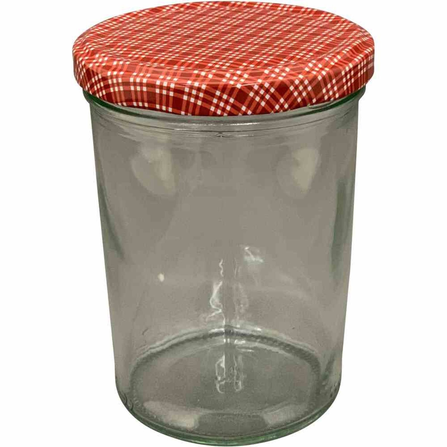 Siena Home Vorratsdose Sturz-Glas "Cucinare" 1TO440 rot/weiß, TwistOff 440 ml, Glas