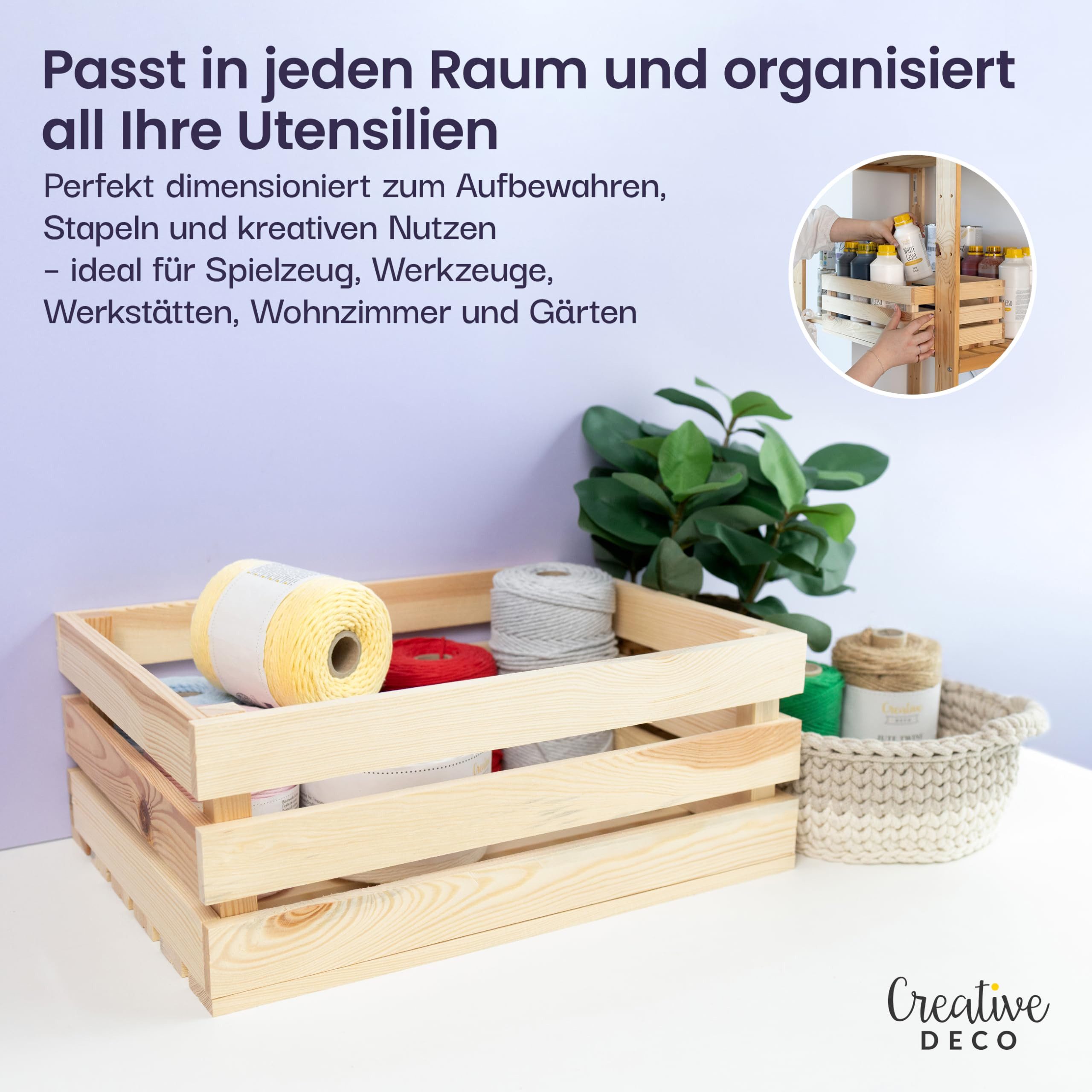 Creative Deco Holzkiste Kiste Holz Deko Holzkiste, Obstkiste Weinkisten Apfelkiste – Bild 4 von 5