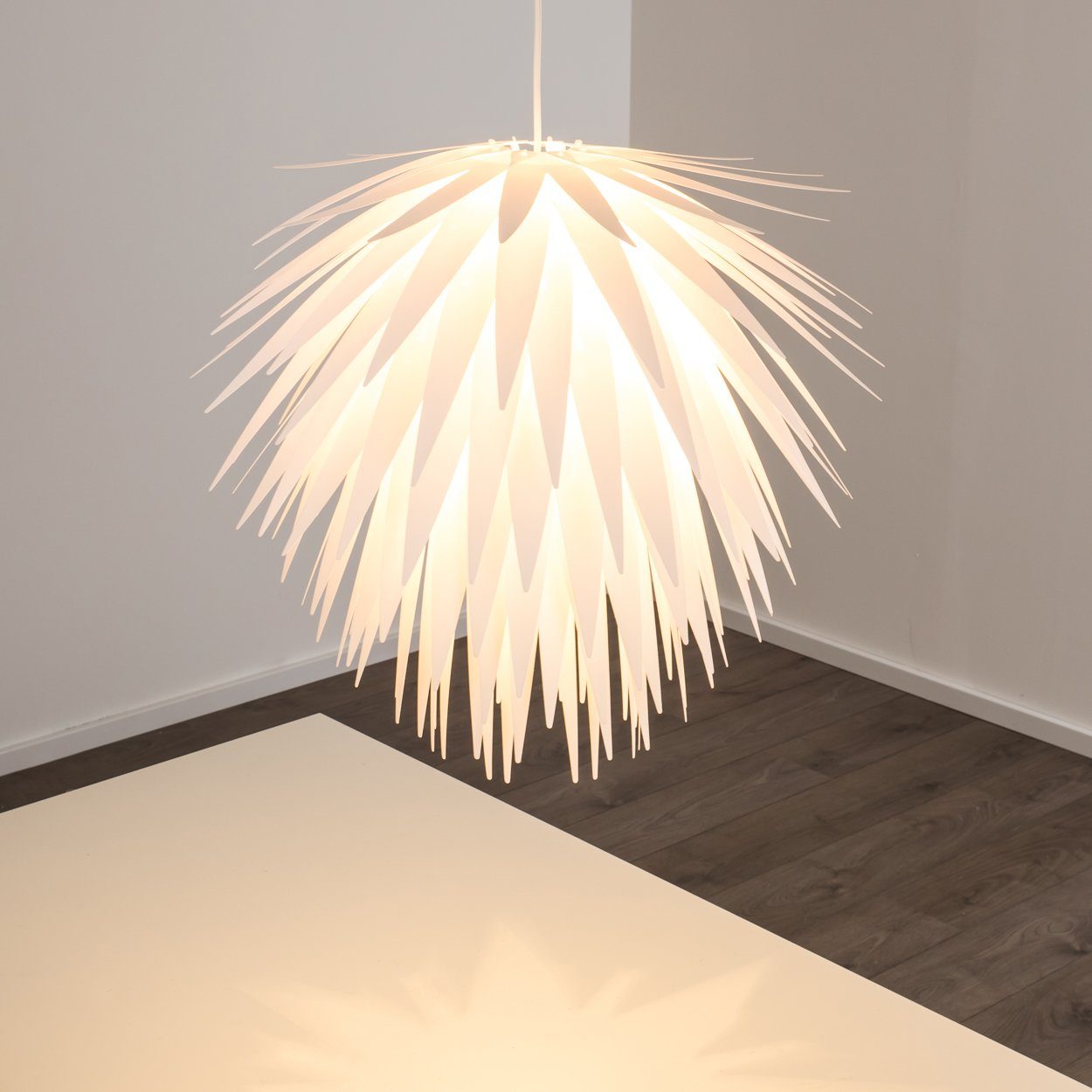 hofstein Hängeleuchte »Corato« moderne Hängelampe aus Kunststoff in Weiß, ohne Leuchtmittel, Ø55cm, max. Höhe 140cm, E27