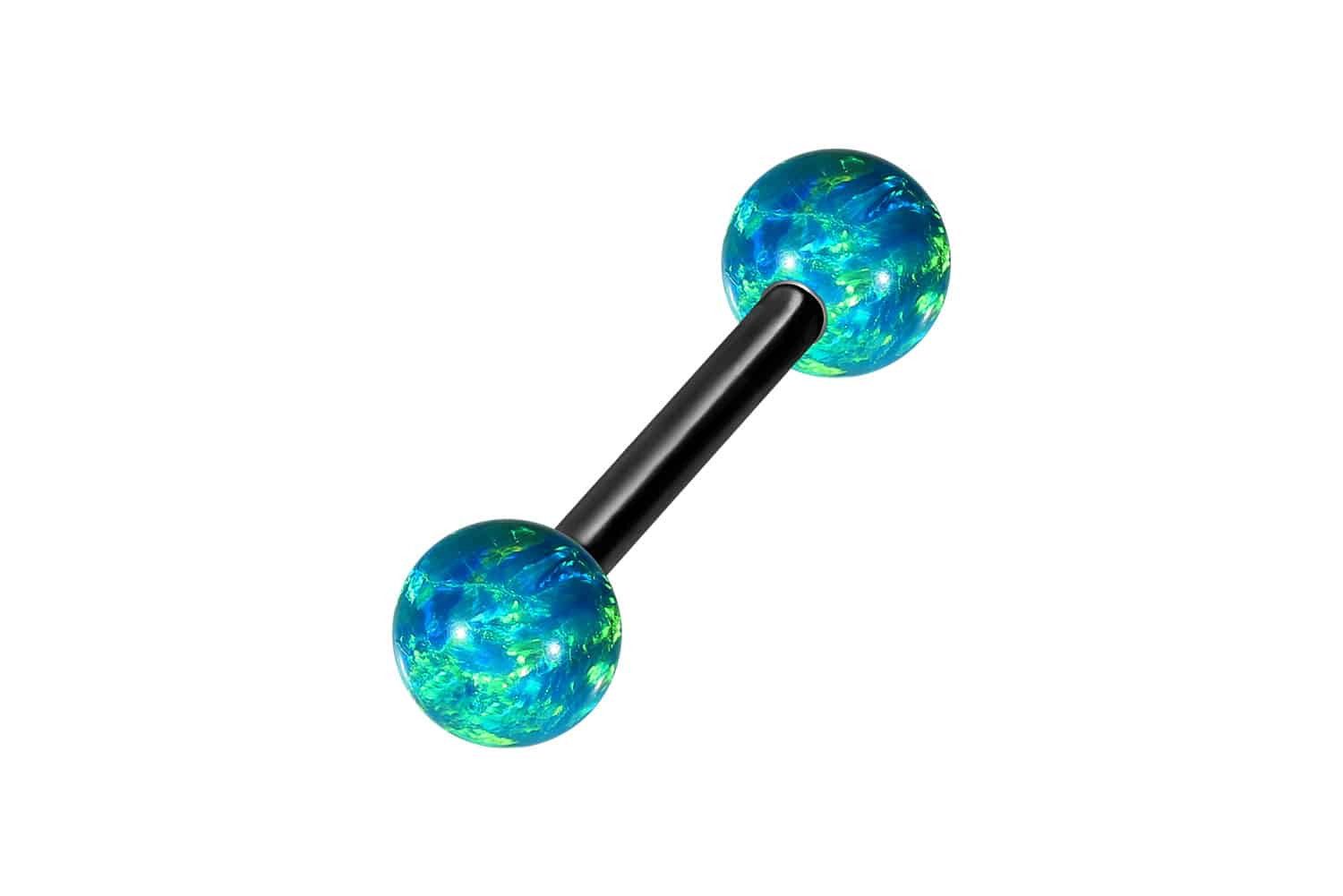 PIERCINGLINE Brustwarzenpiercing Chirurgenstahl Barbell SYNTHETISCHE OPALE günstig online kaufen