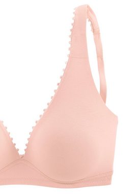 petite fleur Bralette-BH (Packung, 2 Stück) ohne Bügel in High-Apex-Schnittform mit Zierborte, Basic Dessous