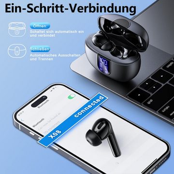 HYIEAR Kopfhörer kabellos Bluetooth 5.3, IPX5 wasserdicht, für Android/iOS wireless In-Ear-Kopfhörer (Voice Assistant, Bluetooth, Stereo USB-C)