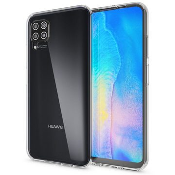 Nalia Smartphone-Hülle Huawei P40 Lite, Klare 360 Grad Silikon Hülle / Rundumschutz Vorder- und Rückseite / Transparent / Komplettschutz / Vergilbungsfrei / Kratzfest / Durchsichtige Displayschutz Schutzhülle / Full-Body Case / Vorne & Hinten Etui / Handy-Tasche