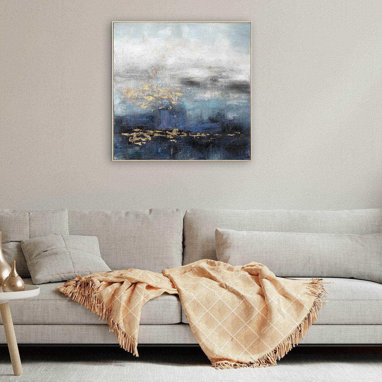 ArtUniverse Gemälde Goldschimmer 100 x 100 cm, Abstrakt
