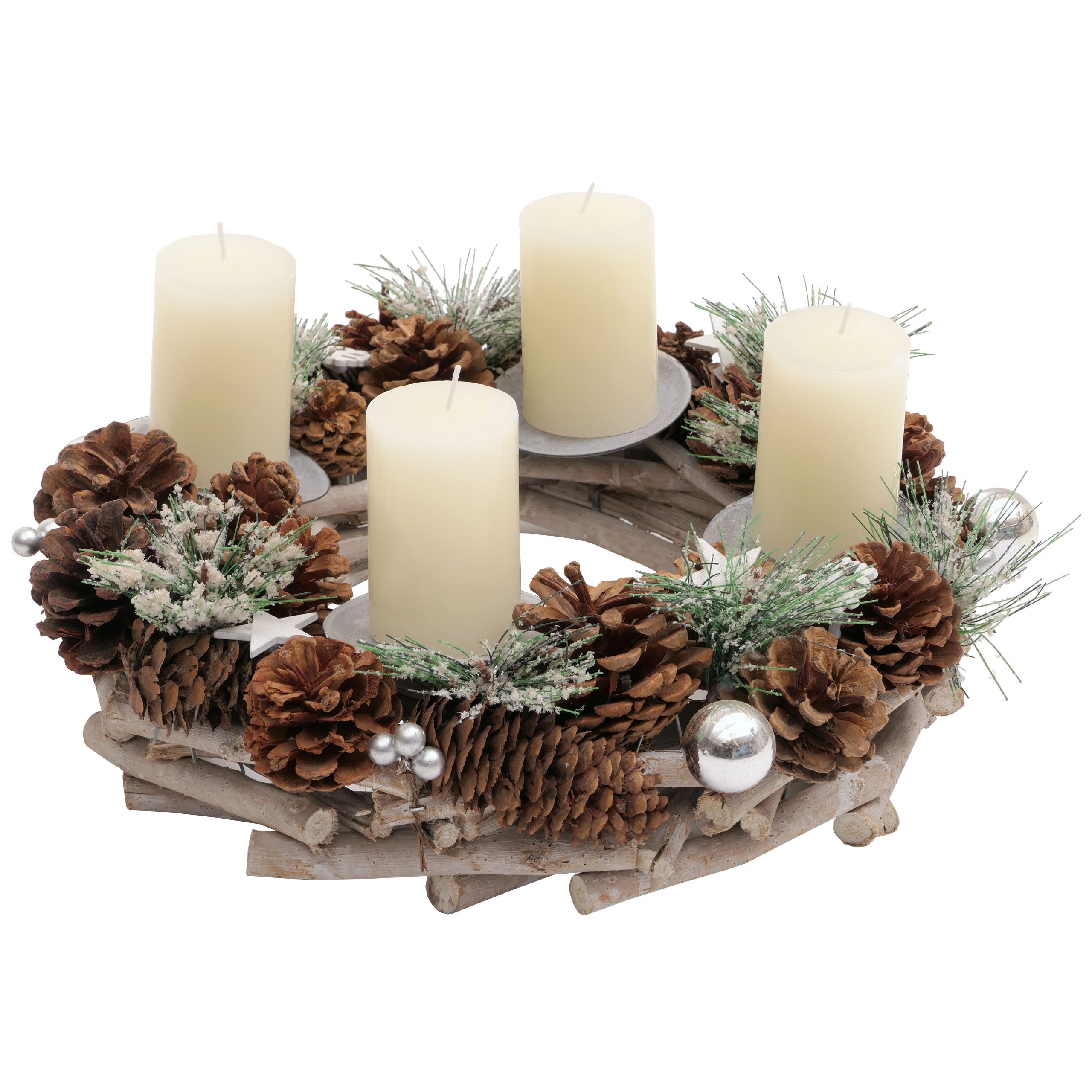 MCW Adventskranz MCW-M15-K, Mit dekorativen Kugeln und Sternen