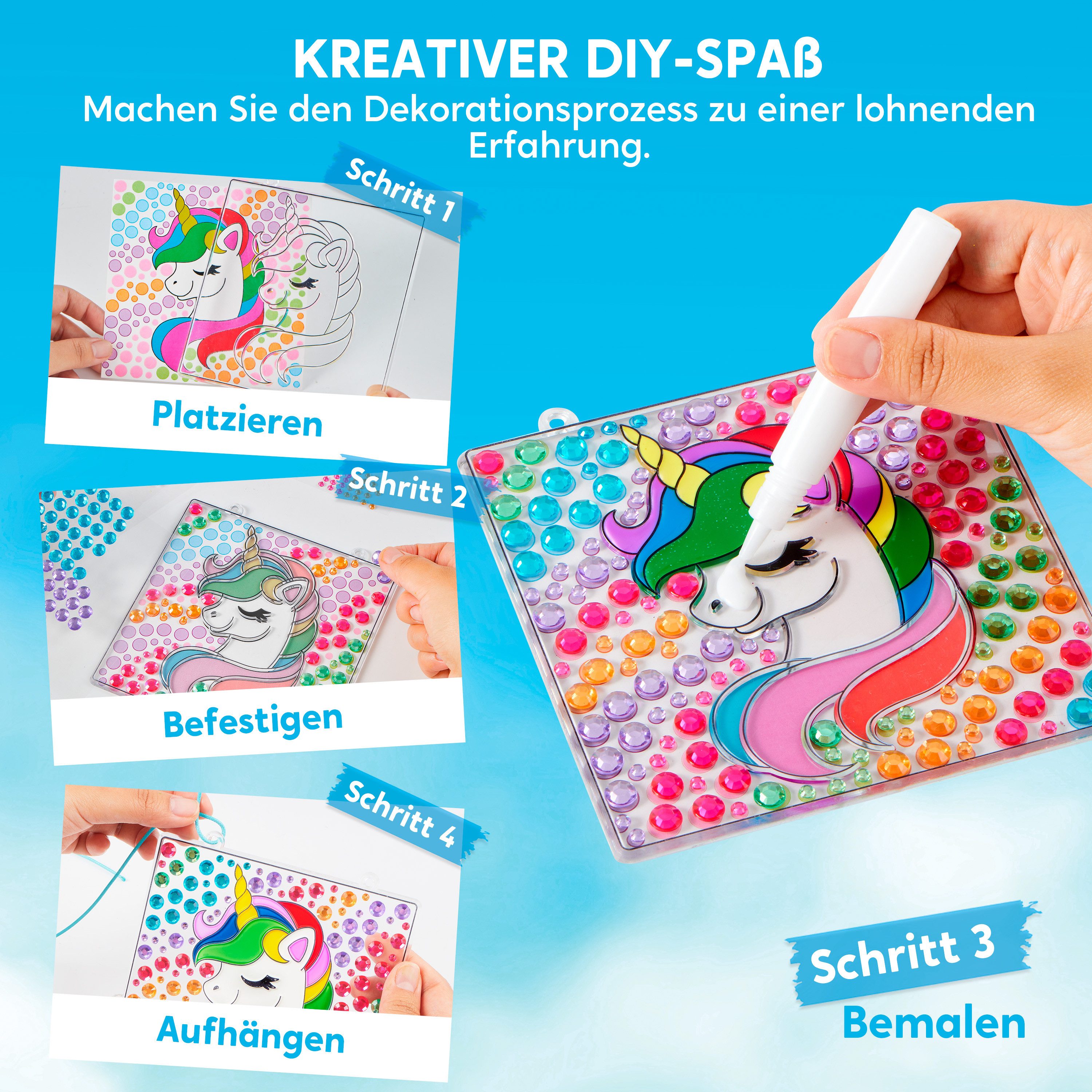 Klever Kits Malen nach Zahlen Klever Kits Suncatcher Fenster Bastelsets für Kinder