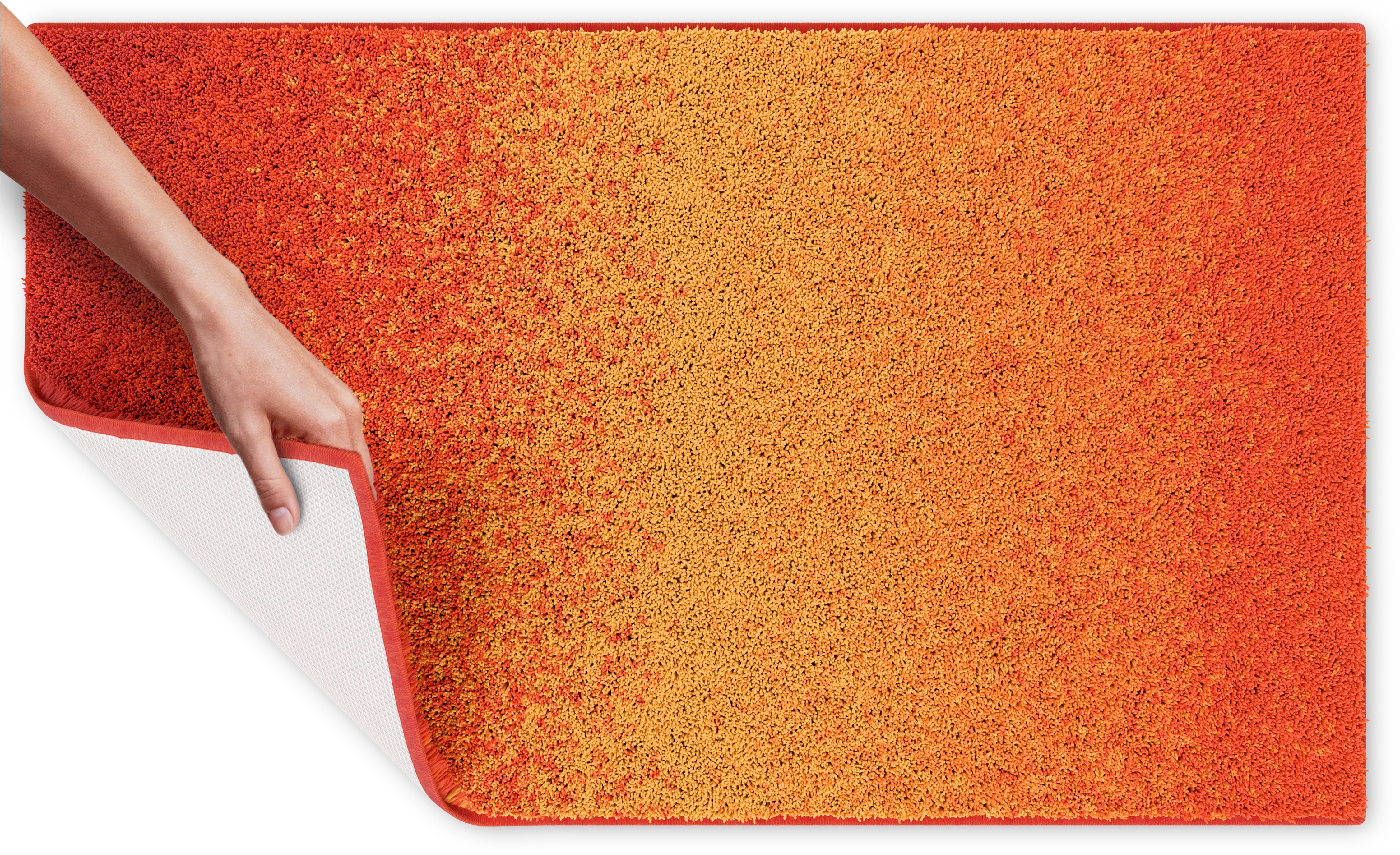 Grund Badematte Mistral, Höhe 20 mm, rutschhemmend beschichtet, fußbodenheizungsgeeignet, Kunstfaser, rechteckig, meliertes Design, Ombré-Look, auch als 3 teiliges Set, Made in Europe