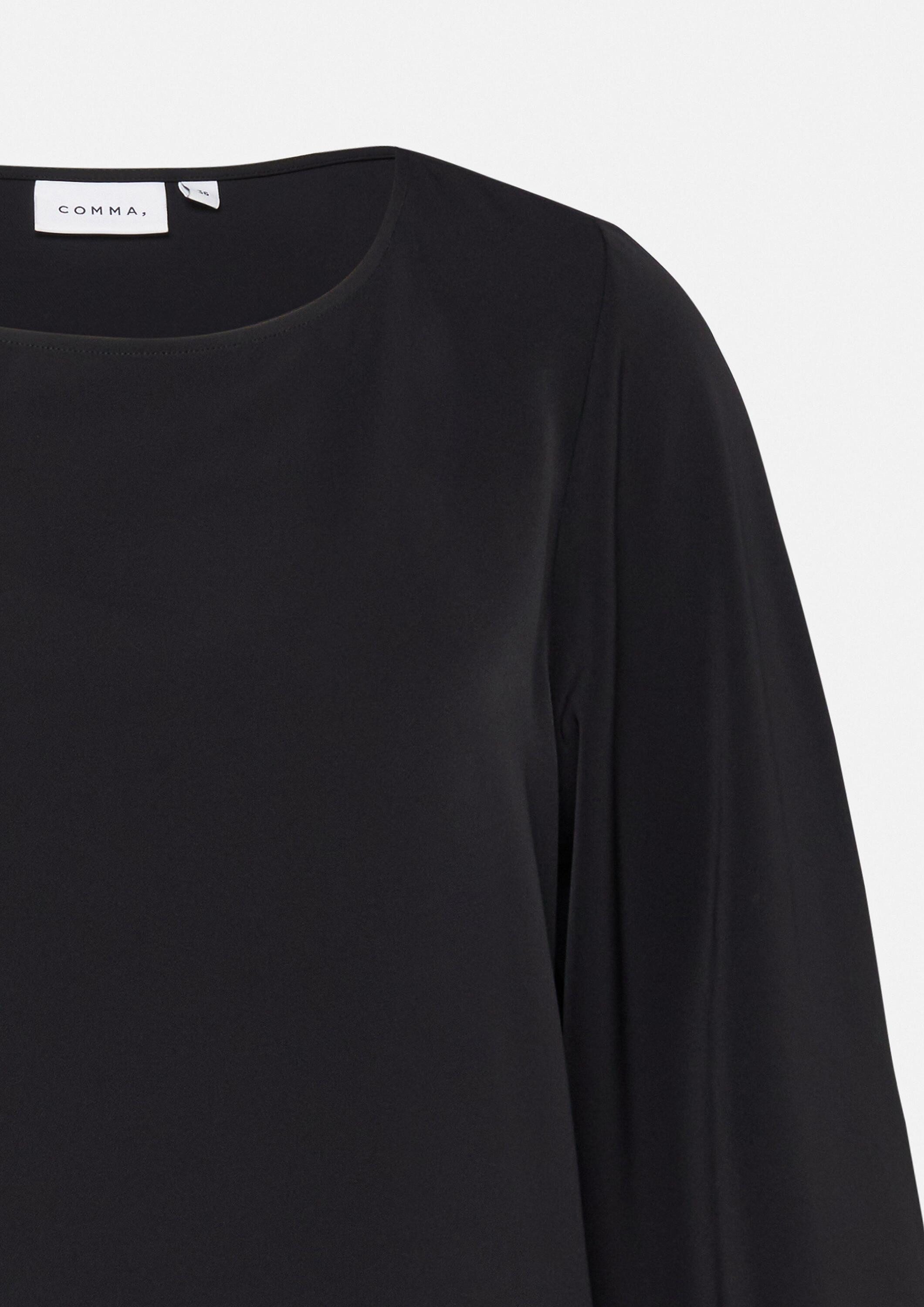 comma Kurzarmbluse Bluse Fließende Bluse mit weitem Ärmel