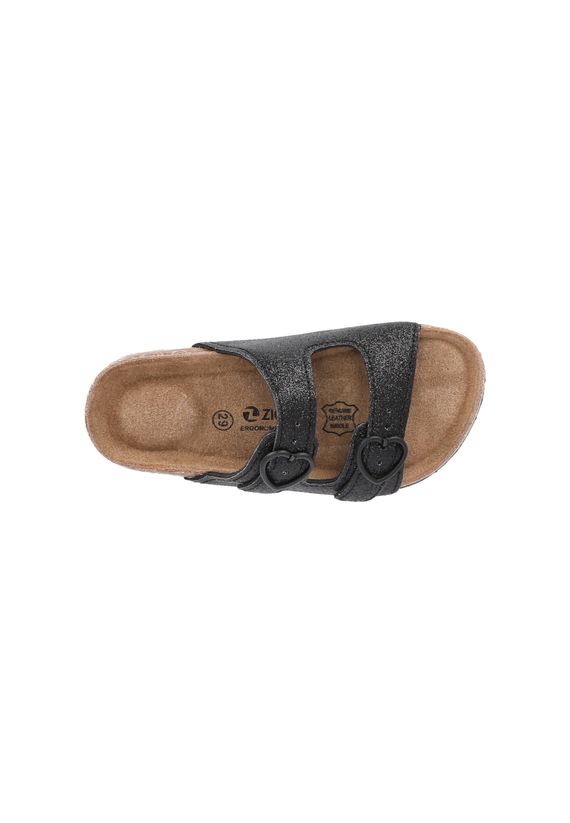 ZIGZAG Messina Sandale aus hochwertigen schwarz Naturmaterialien