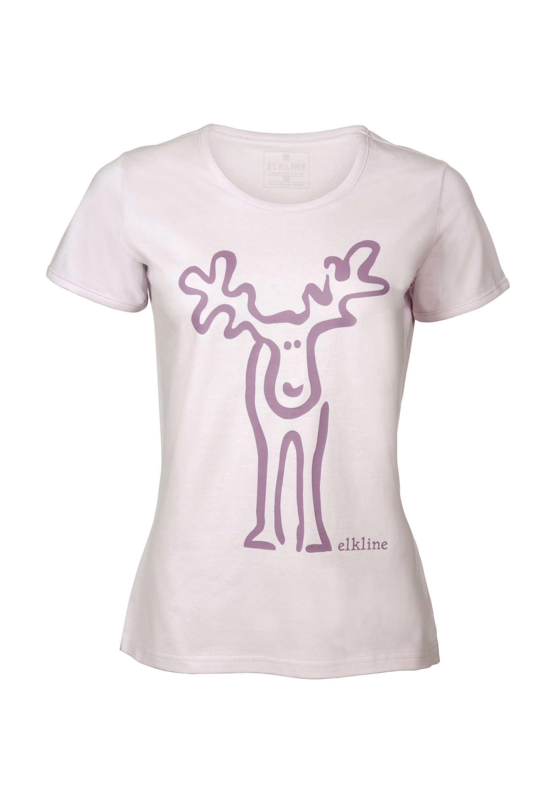 Elkline T-Shirt Rudolfine Retro Elch Brust und Rücken Print lightpink-malve