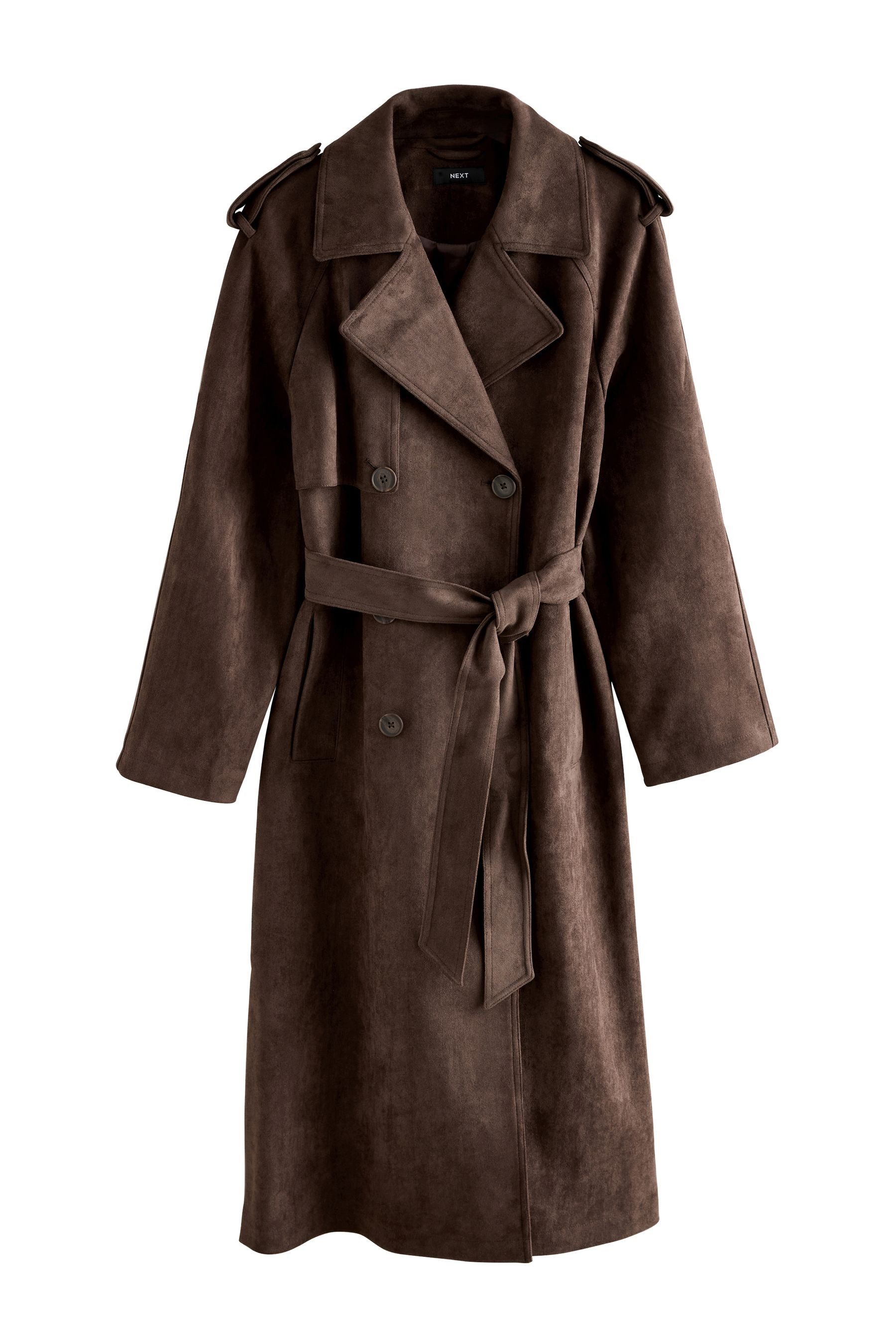 Next Ledermantel Trenchcoat aus imitiertem Veloursleder günstig online kaufen