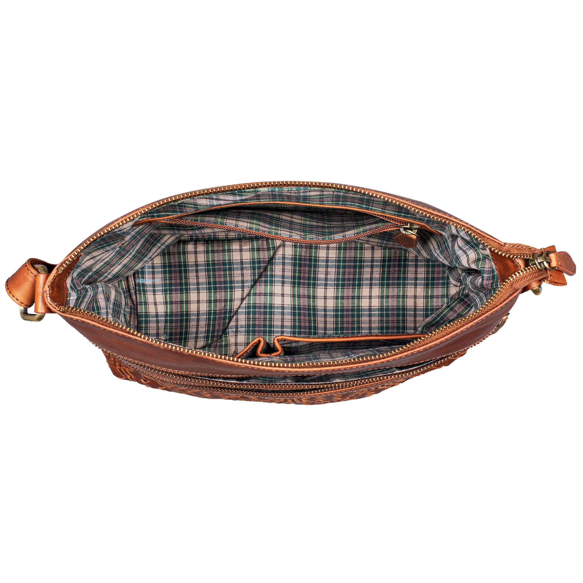 Benthill Umhängetasche Damen Echt Leder Schultertasche Frauen Handtasche Vintage Shopper Bag, Schultergurt / Umhängegurt Reißverschlussfach – Bild 4 von 5
