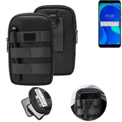 K-S-Trade Handyhülle für Wiko Y80, Holster Gürtel Tasche Handy Tasche Schutz Hülle dunkel-grau viele