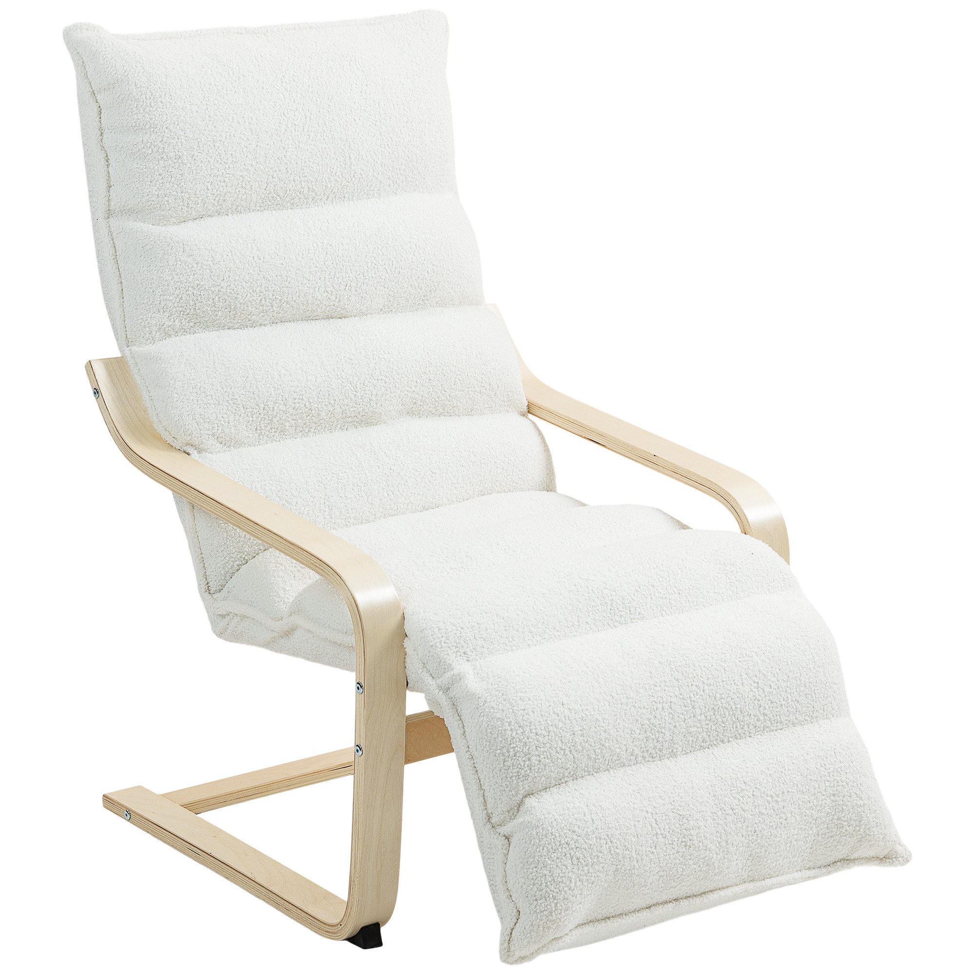 furnicato Polsterstuhl Lounge-Sessel Birkenholz, Polstersessel, verstellbare Fußst (1 St)