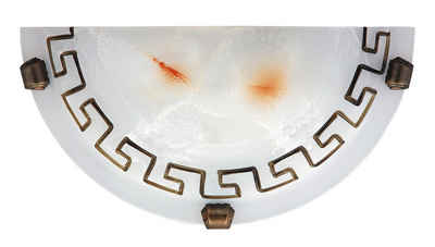Rabalux Wandleuchte "Etrusco" Metall, weiß, rund, E27, weißes alabasterglas, IP20, ø300mm