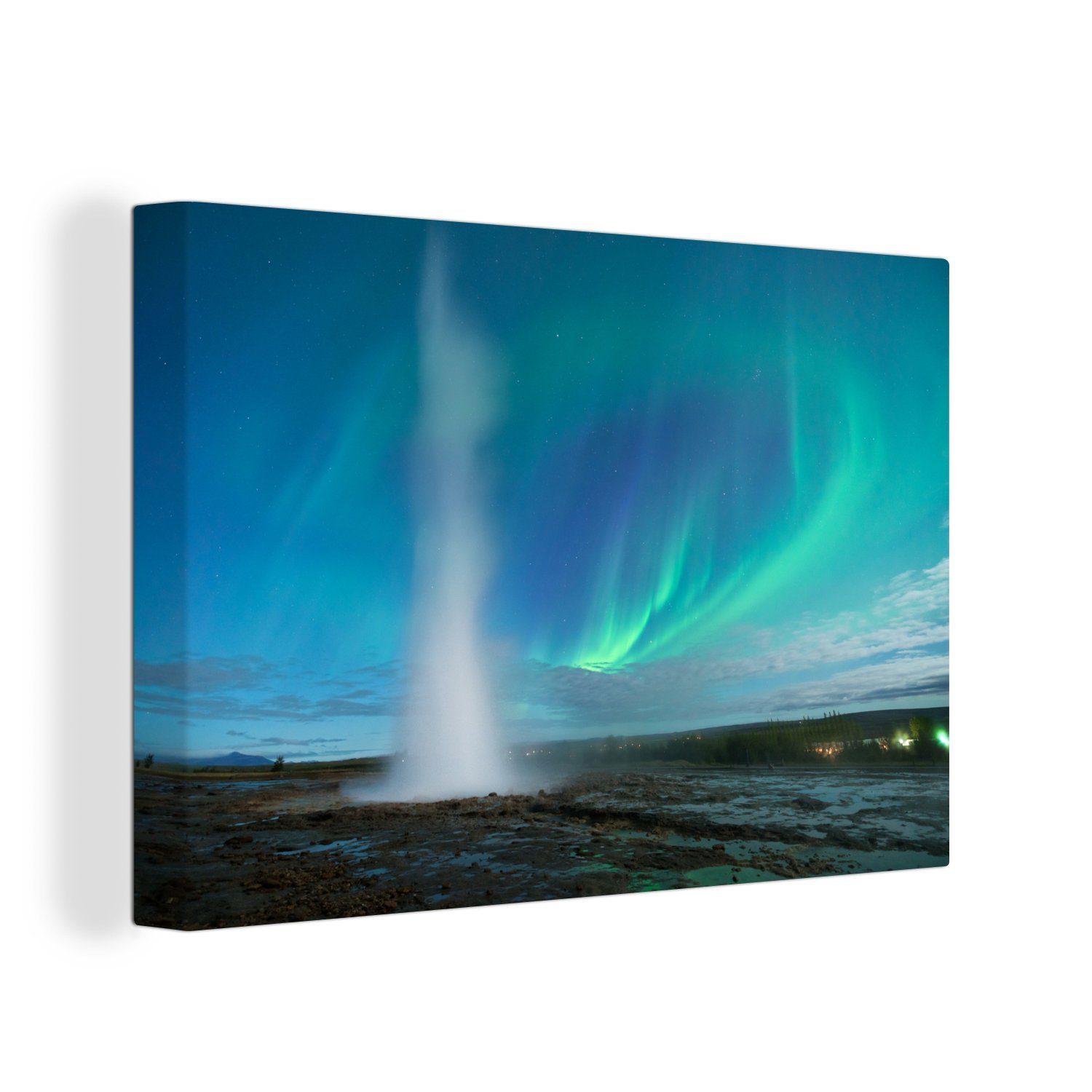 Island, cm Wandbild Leinwandbilder, 30x20 (1 Leinwandbild Wanddeko, Aufhängefertig, OneMillionCanvasses® St), Nordlicht, Das