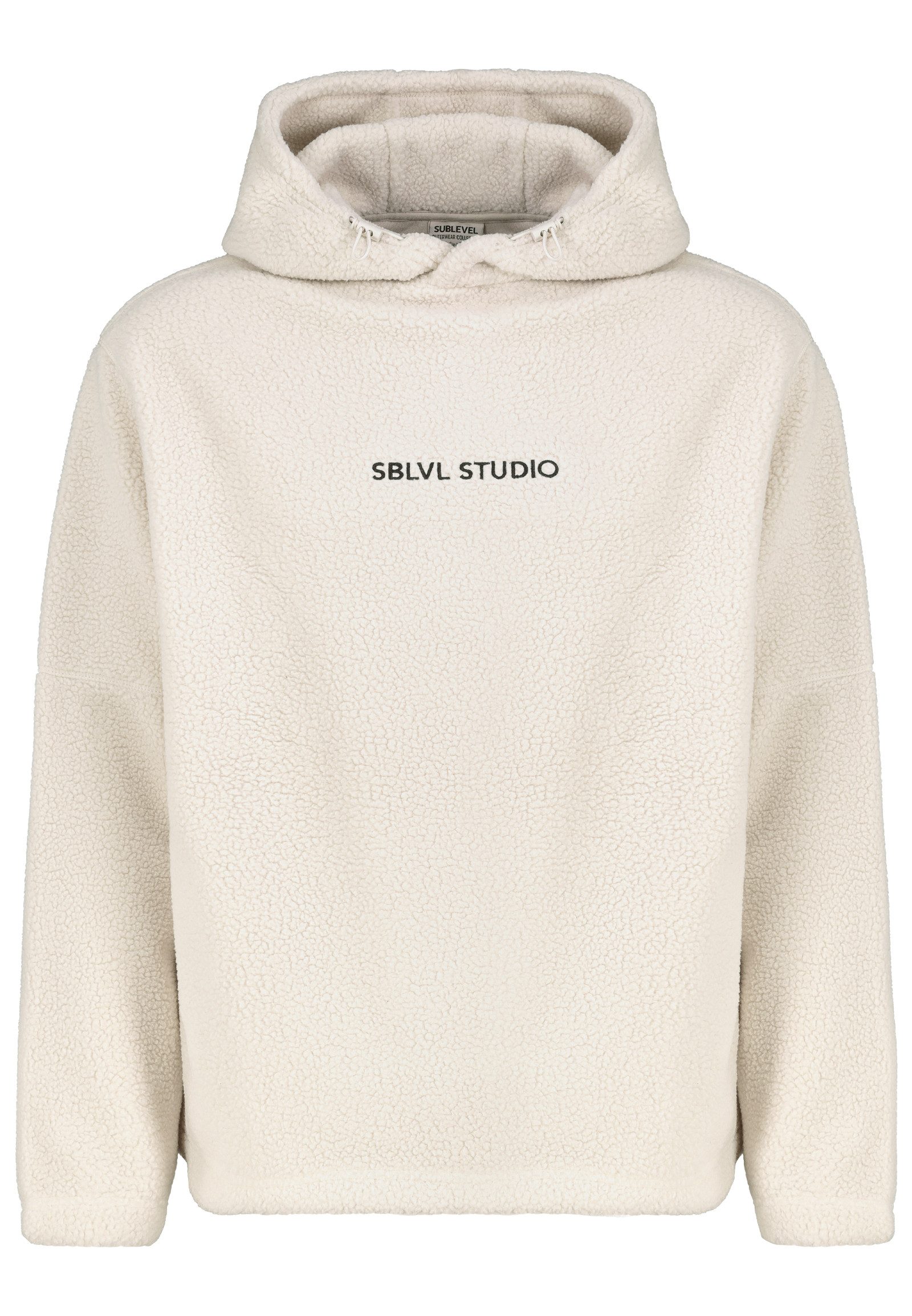 SUBLEVEL Hoodie Teddyfleece Kapuze Logoschriftzug Tunnelzug am Saum (1-tlg) günstig online kaufen