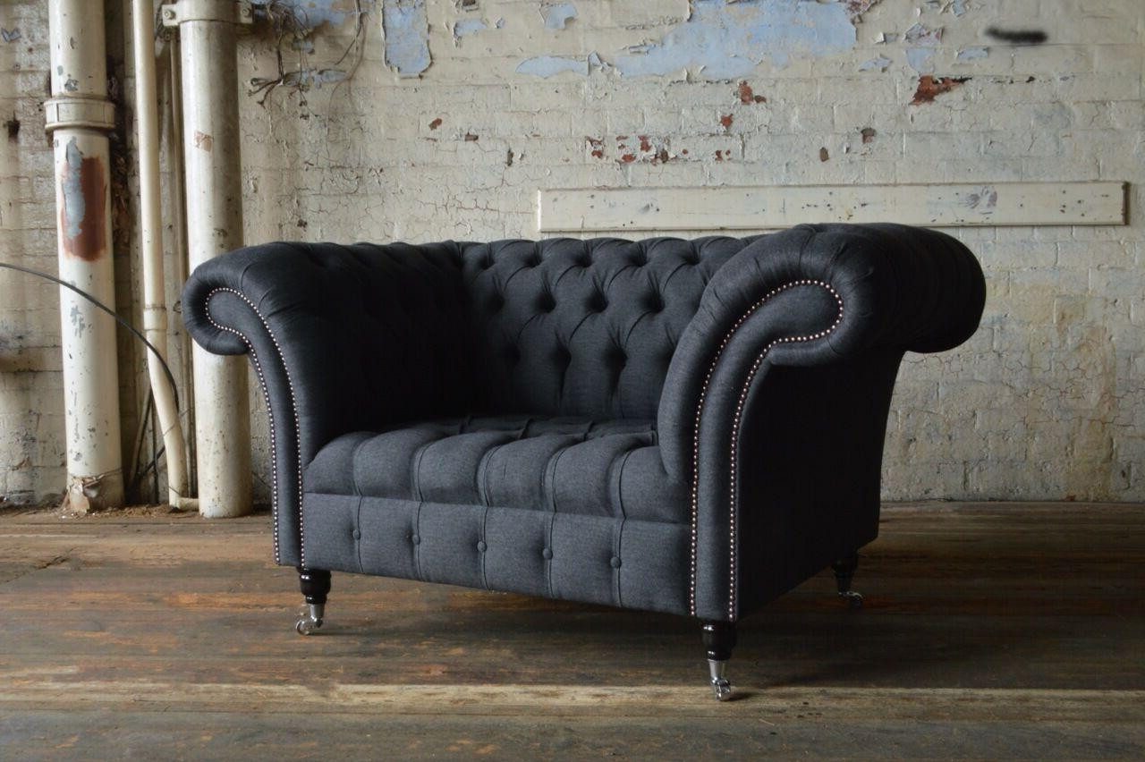 Xlmoebel Chesterfield-Sofa Stoff-Couch im Chesterfield-Design mit hochwertiger Polsterung, 1,5-Sitzer, Hergestellt in Europa
