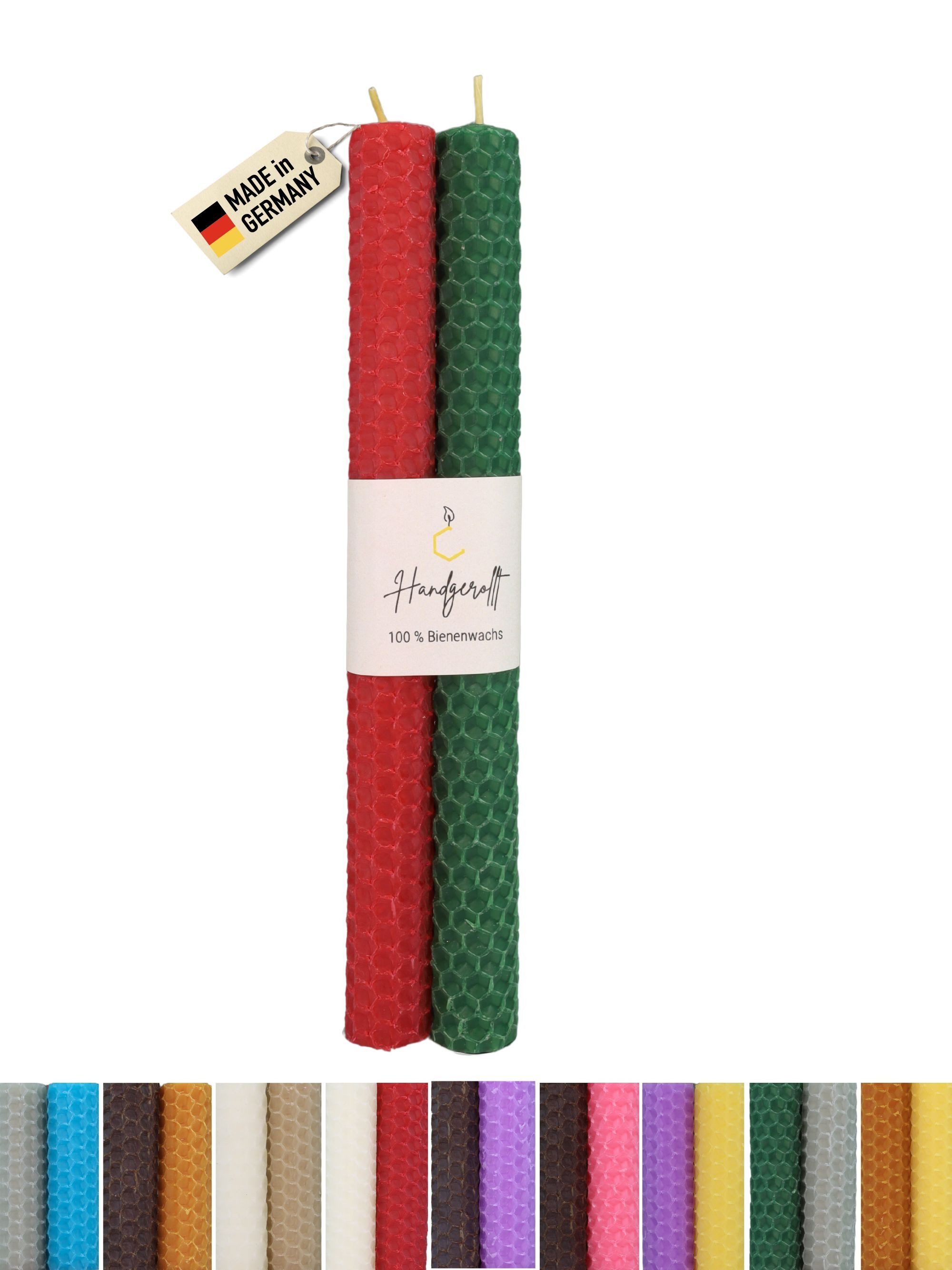 Wachsmann Bienenprodukte Bienenwachskerze handgerollt, 100 % Bienenwachs, 2 günstig online kaufen