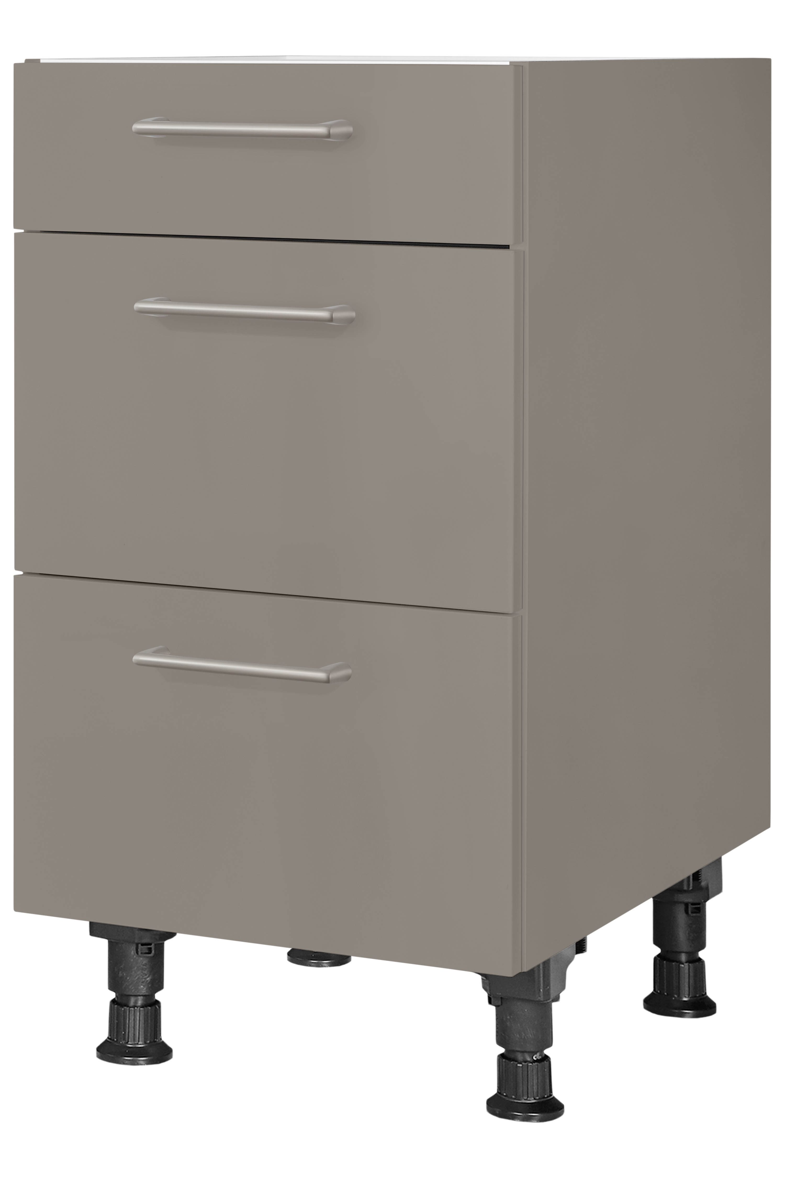 nobilia® Unterschrank "Laser", vormontiert, mit höhenverstellbaren Sockelfüßen, in den Breiten 30, 45, 60 und 90 cm, mit Schubkasten und Auszügen