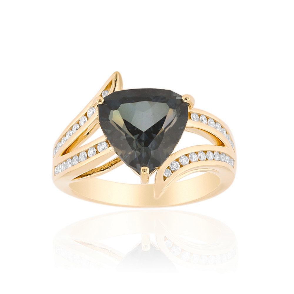 Cavill Diamantring Cavill Goldring 4,41 ct Maine-Turmalin, 34 Diamanten, 585er Gelbgold (1-tlg)