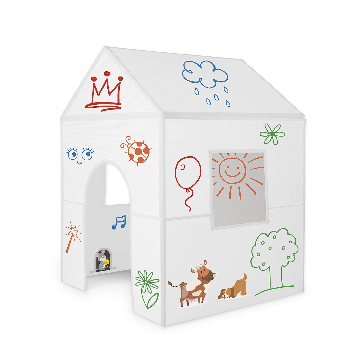 ImagiNew Playhome Spielhaus Playhouse Bauernhof & Kaufmannsladen weiß inkl.  4 Stifte/2 Sticker - Starter Set, Spielhaus einfach aufbauen, bemalen &  bekleben online kaufen | OTTO