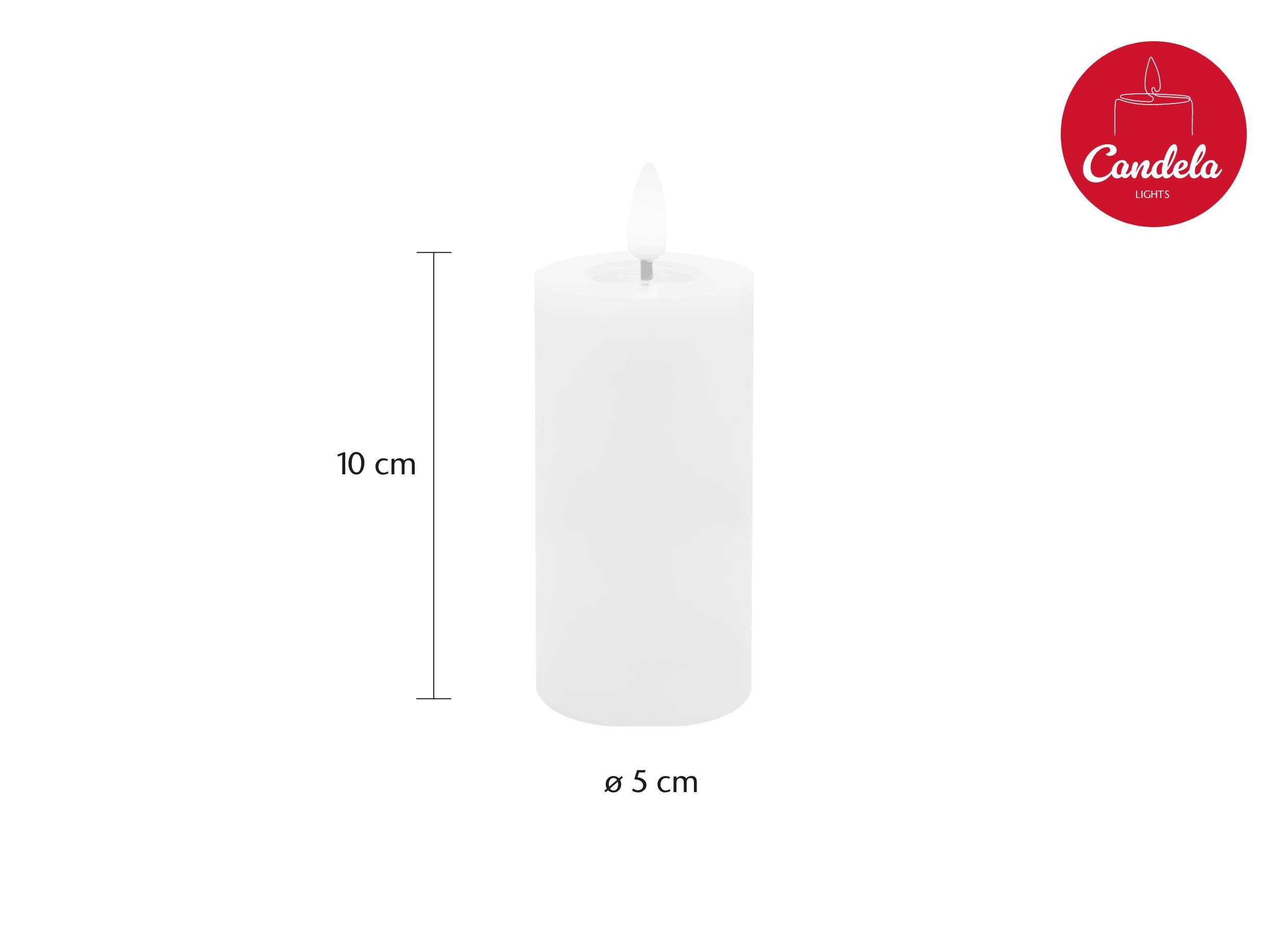 LC Home LED-Kerze Candela LED Kerzen 4er Set H:10x?5cm Winter weiß glatt Echtwachs