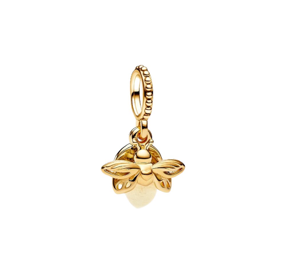 Pandora Charm-Einhänger 769352C01, Pandora, Glühwürmchen, vergoldet, Glas, Gelb