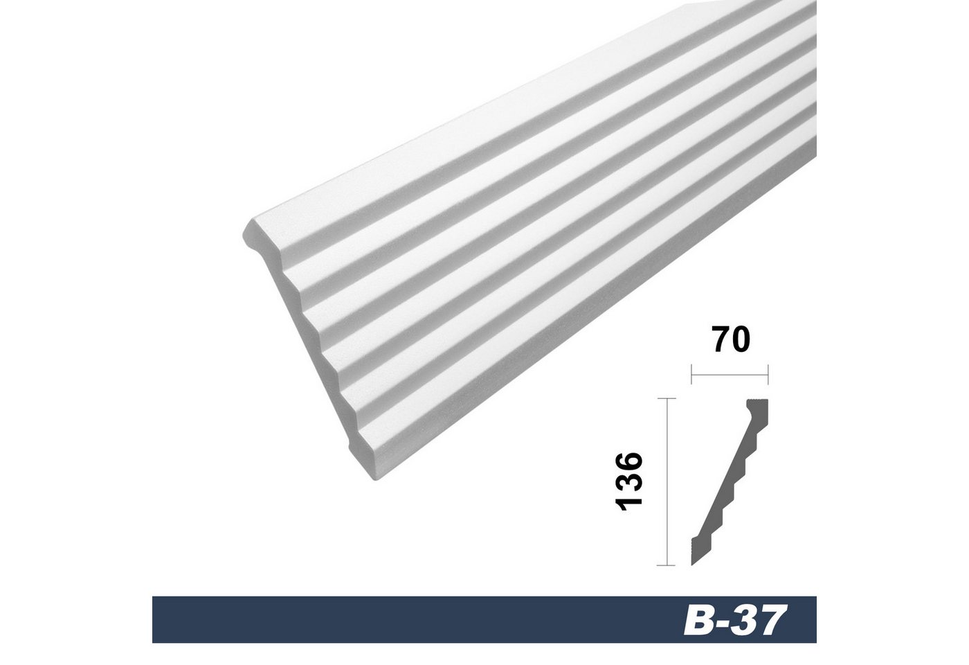 Thumbnail - marbet design Stuckleiste B-37, Max Paket (bester Meterpreis), Deckenleisten Sparpaket aus Styropor EPS - Stuckleisten g...