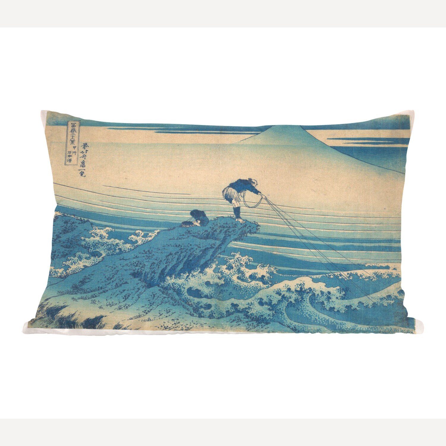 MuchoWow Dekokissen Kajikazawa in der Provinz Kai - Gemälde von Katsushika Hokusai, Wohzimmer Dekoration, Zierkissen, Dekokissen mit Füllung, Schlafzimmer