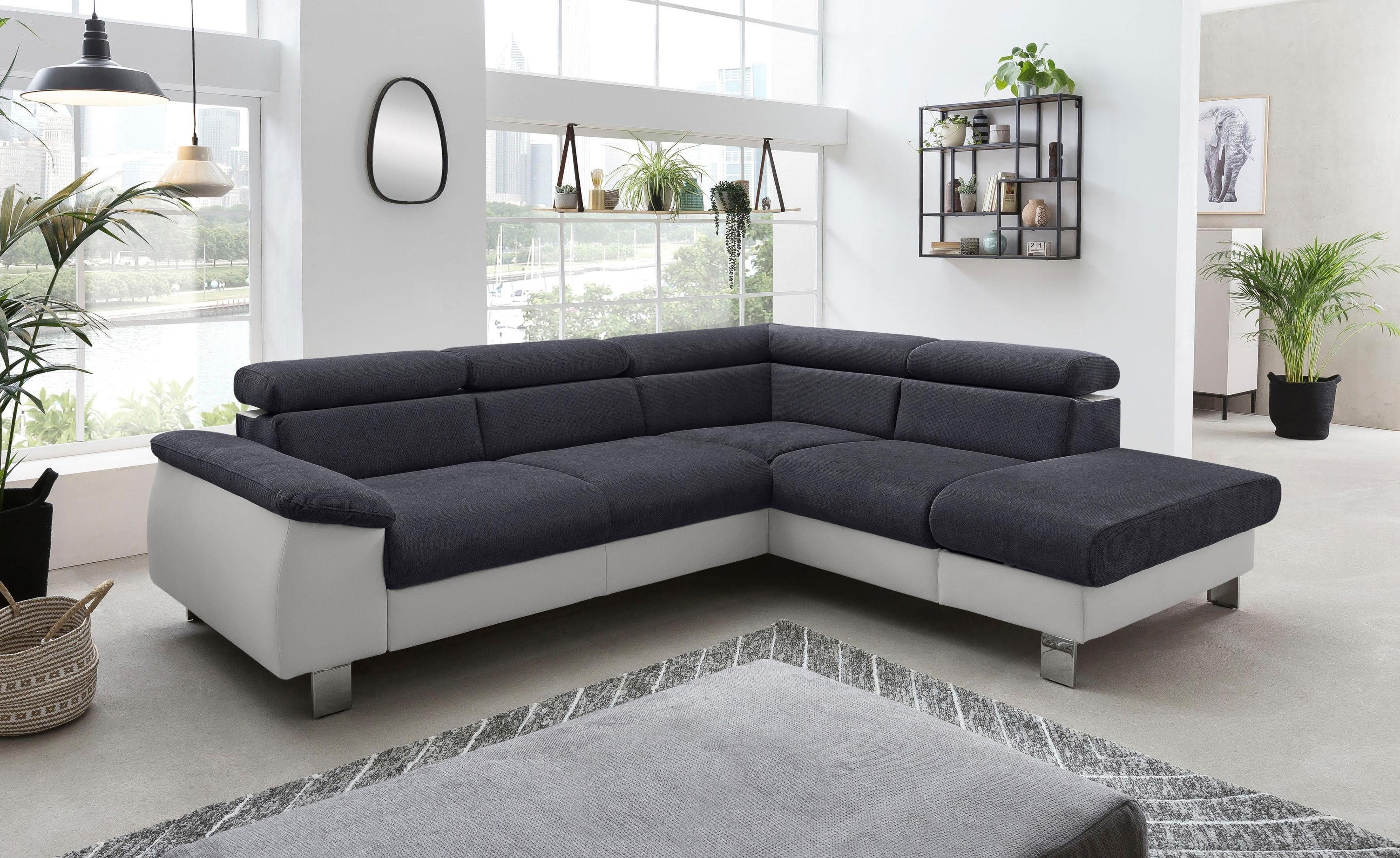 COTTA Ecksofa "Komaris L-Form, B: 249 cm" mit Kopfteilverstellung, optional günstig online kaufen