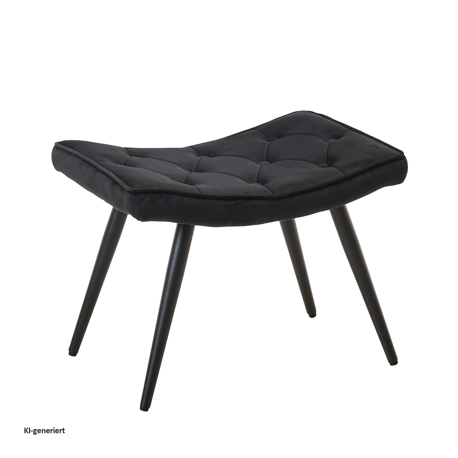 HTI-Living Polsterhocker Hocker Freya Velvet Schwarz (1 Stück, 1 St., 1 Hocker), Moderner Polsterhocker mit samtiger Oberfläche Fußablage – Bild 2 von 3