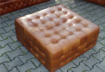 JVmoebel Chesterfield-Sofa Sofagarnitur 100% Vollleder Chesterfield 3+1+1+Hocker Couch, 4 Teile