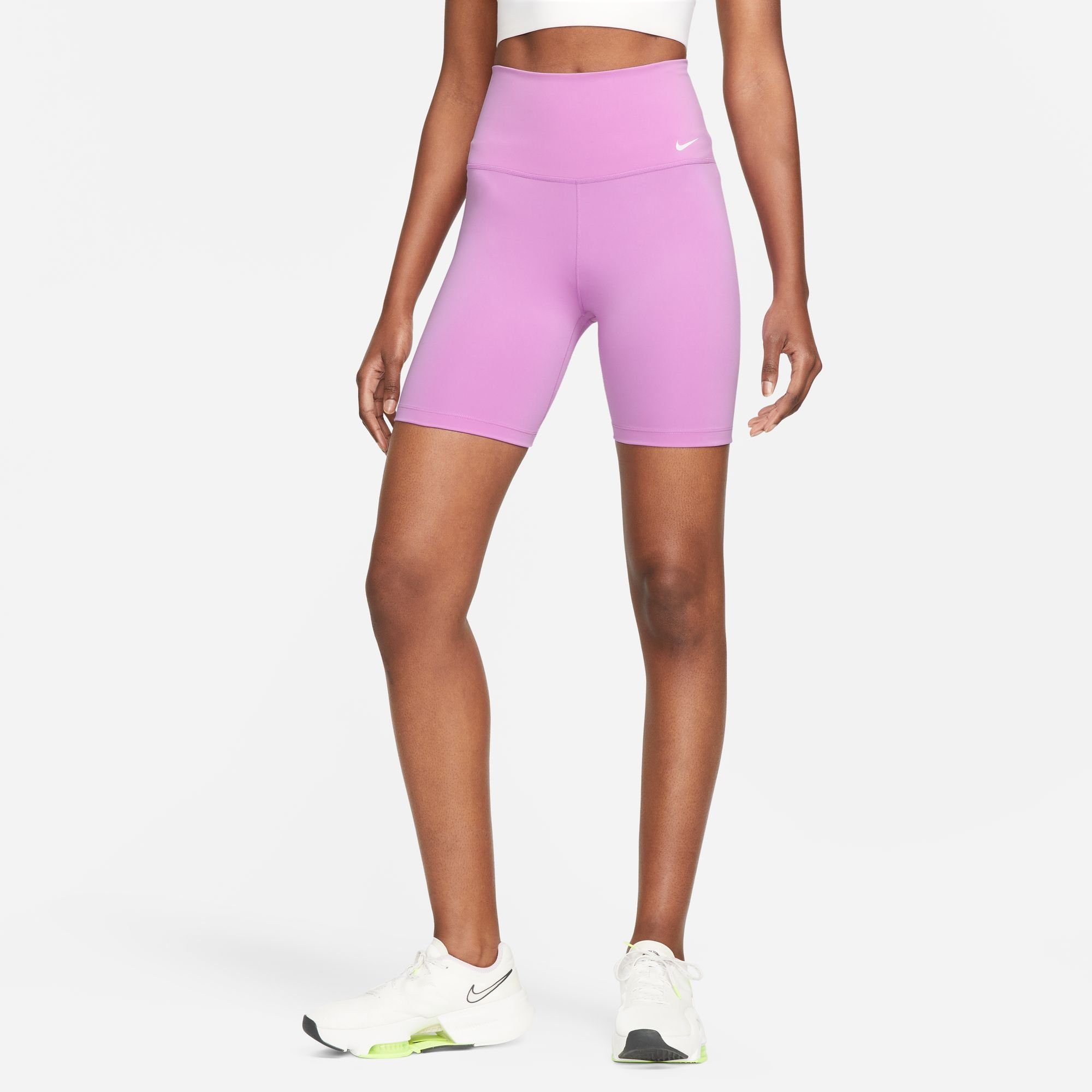 SHORTS BIKER WOMEN'S Trainingstights RUSH FUCHSIA/WHITE ONE Nike DRI-FIT HIGH-WAISTED