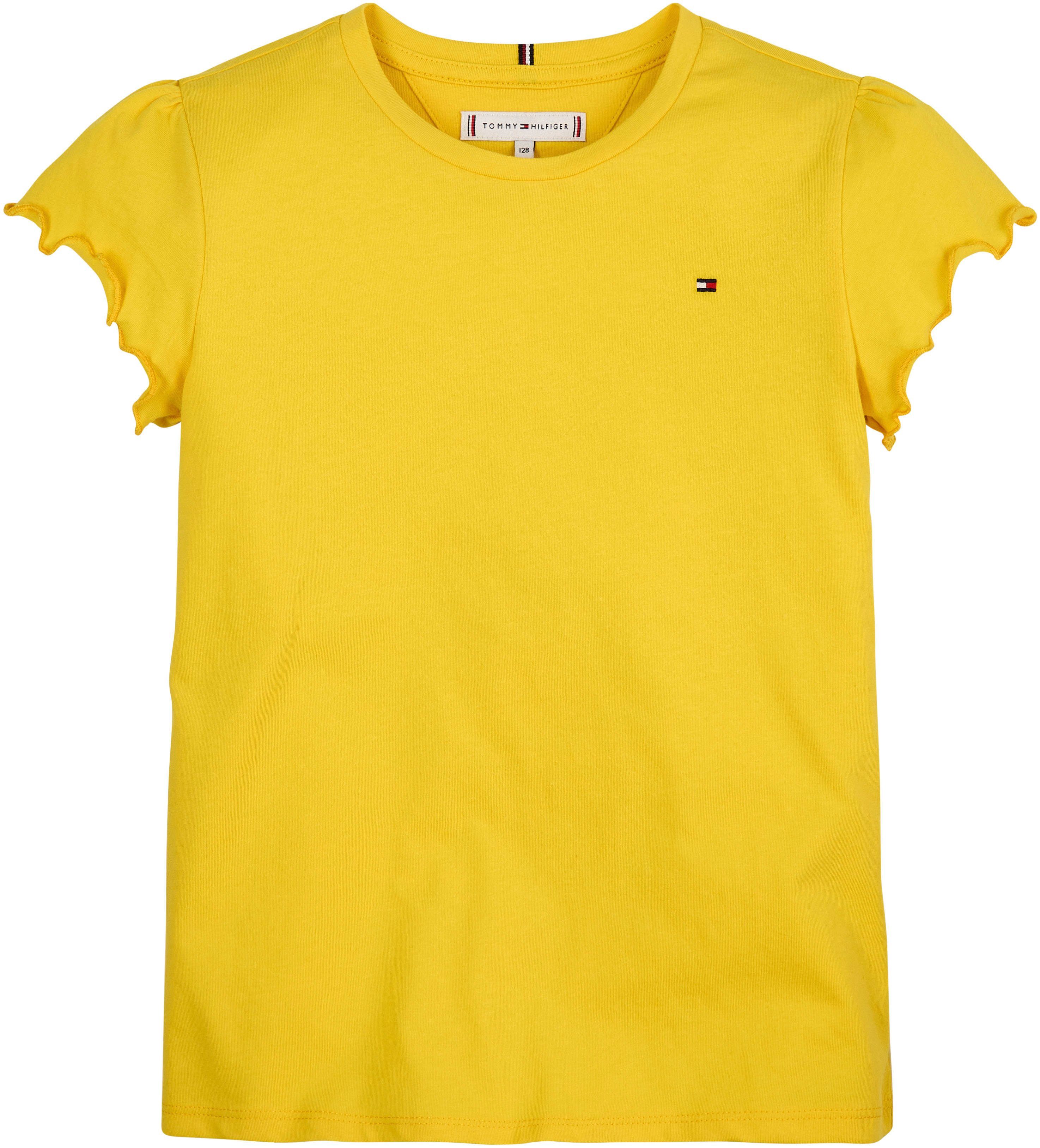 Tommy Hilfiger T-Shirt Babys ESSENTIAL für SLEEVE Star_Fruit_Yellow RUFFLE TOP