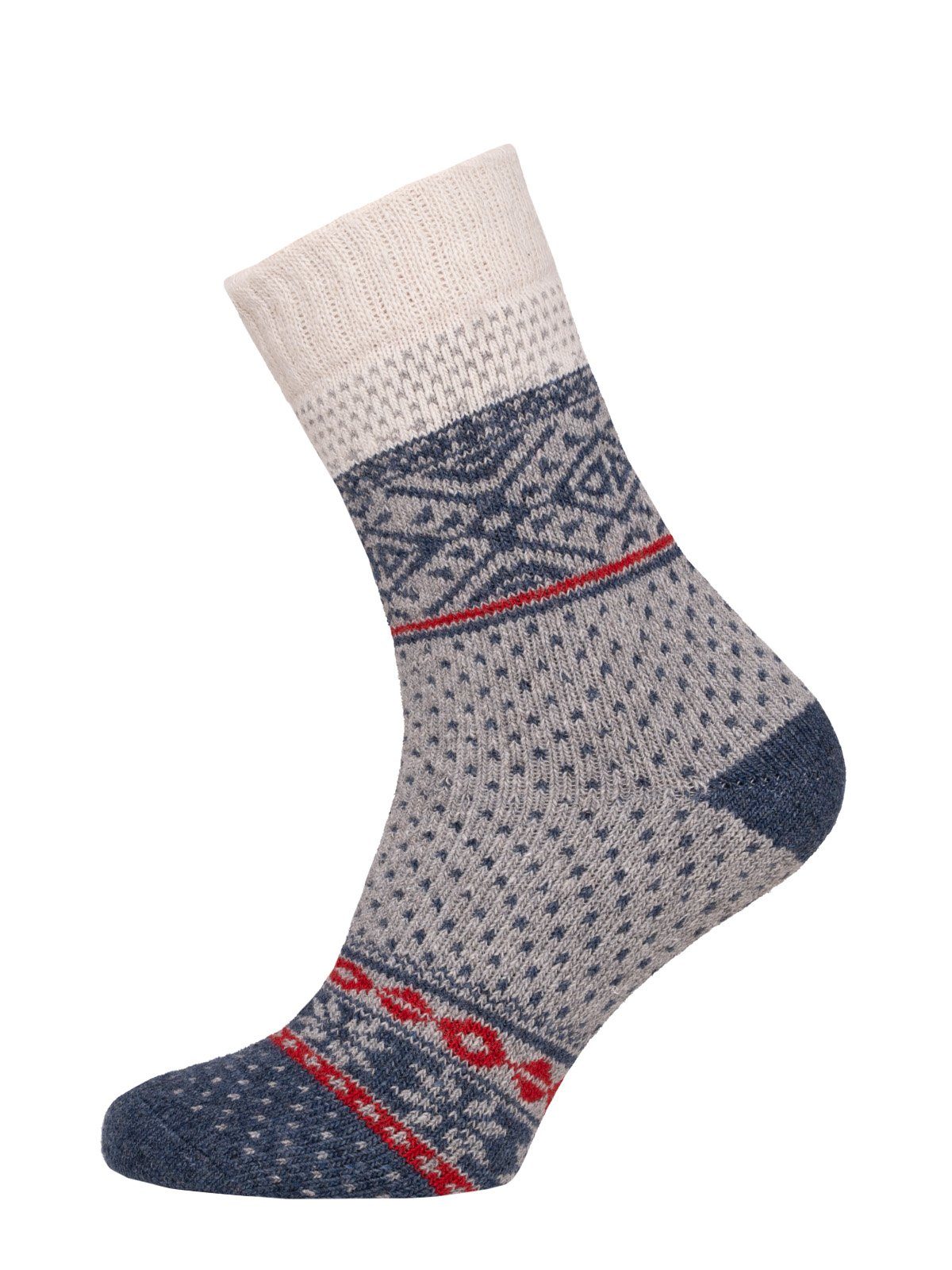 1 Nordic Kuschelsocken "Norweger 45% Dicke Norwegischem Skandinavische Hyggelig Blau Warm Muster" Socken Design Norwegersocken (Paar, Paar) Wollanteil Mit HomeOfSocks In Wollsocke